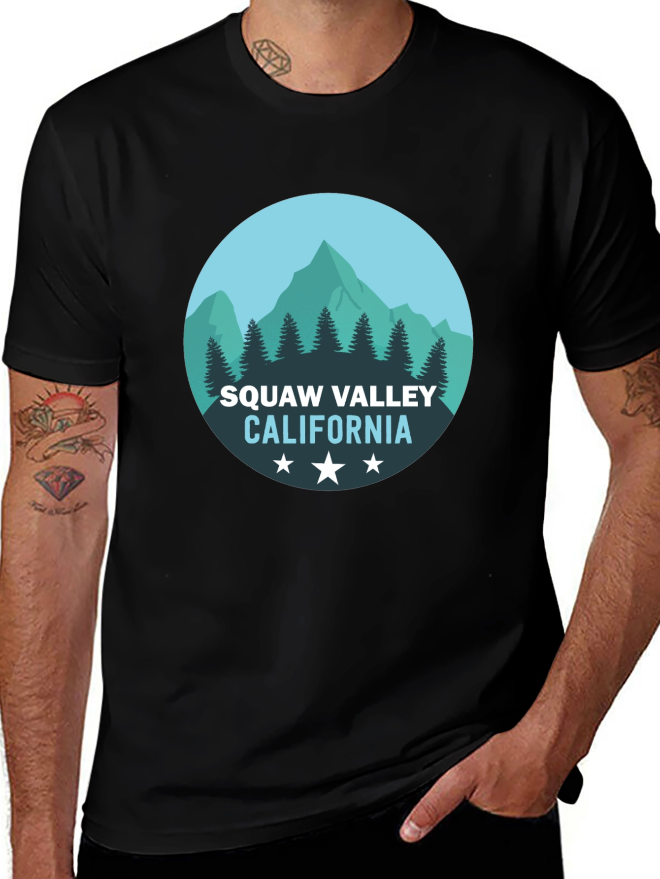 Squaw Valley California Graphic Tee - Black