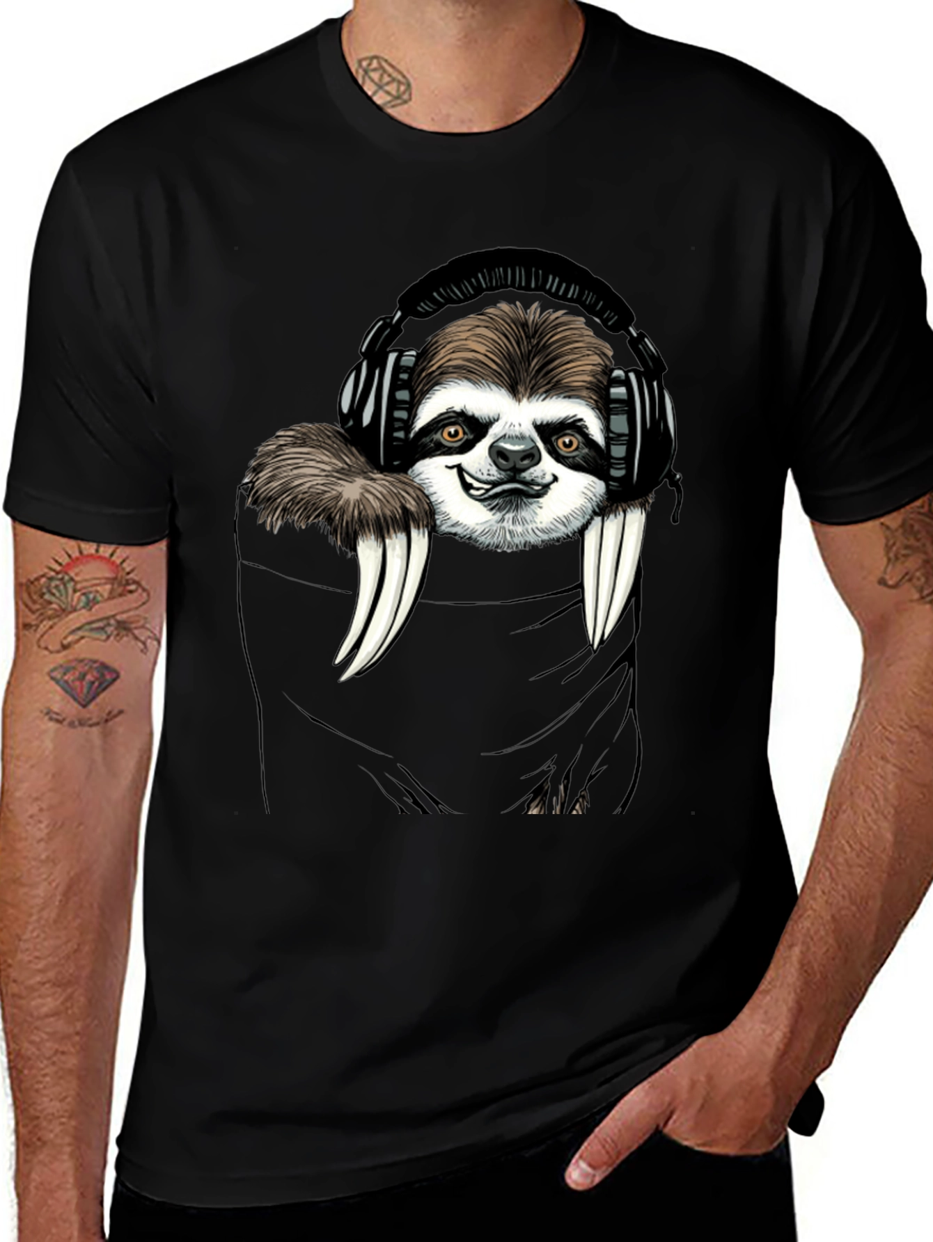Sloth DJ Graphic Tee - Cool & Comfy