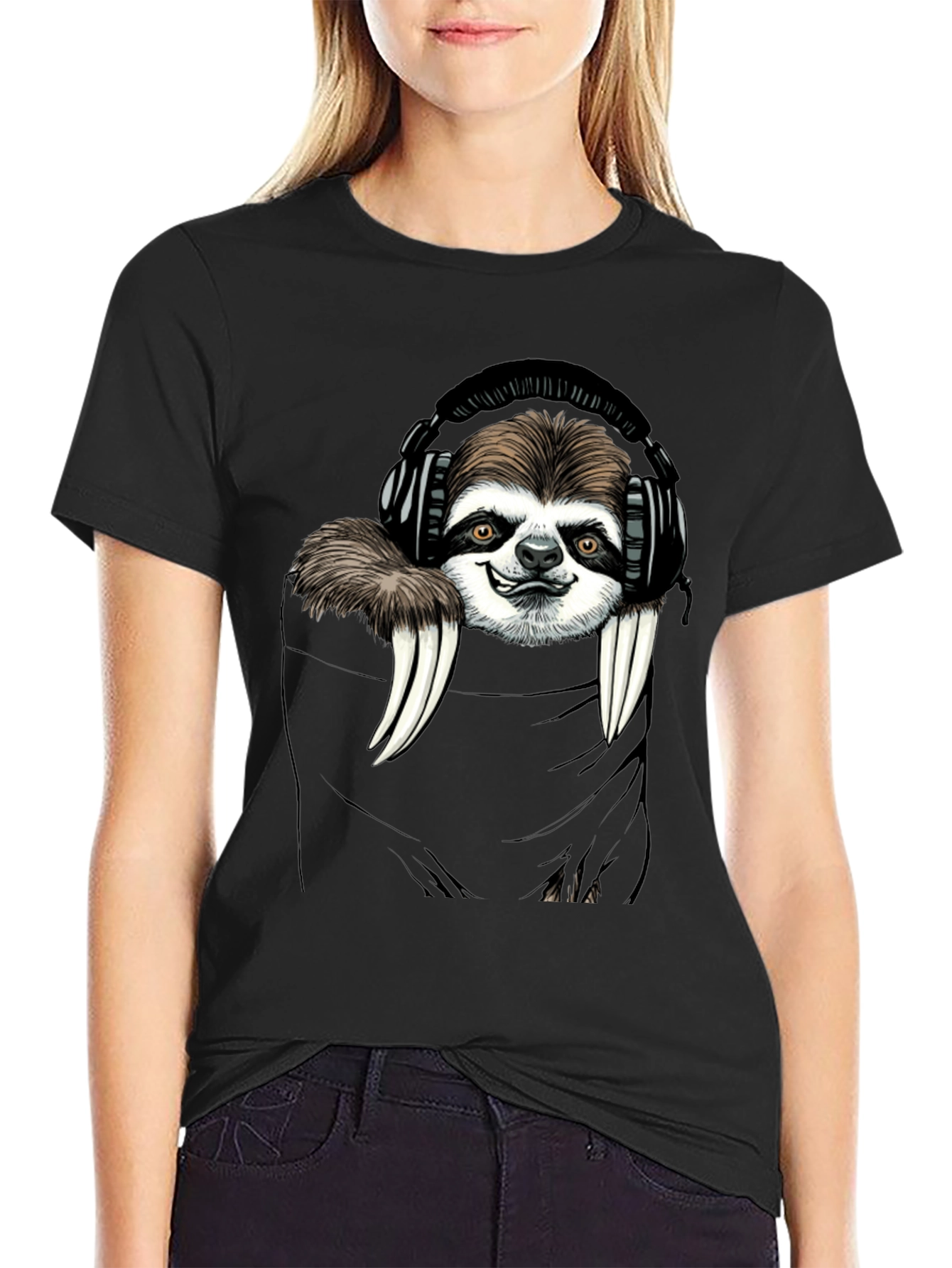 Sloth DJ Graphic Tee - Cool & Comfy