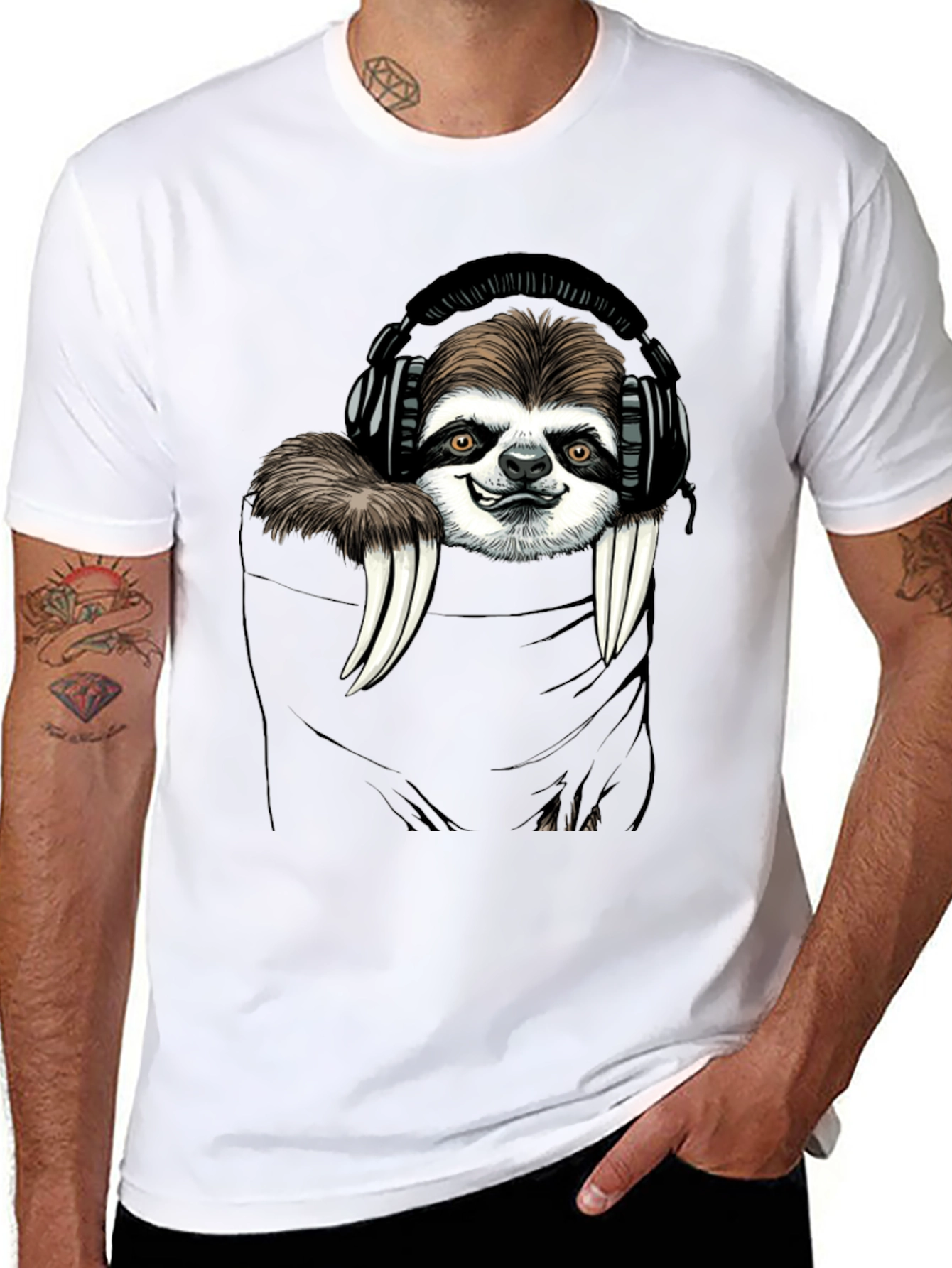 Sloth DJ Graphic Tee - Cool & Comfy