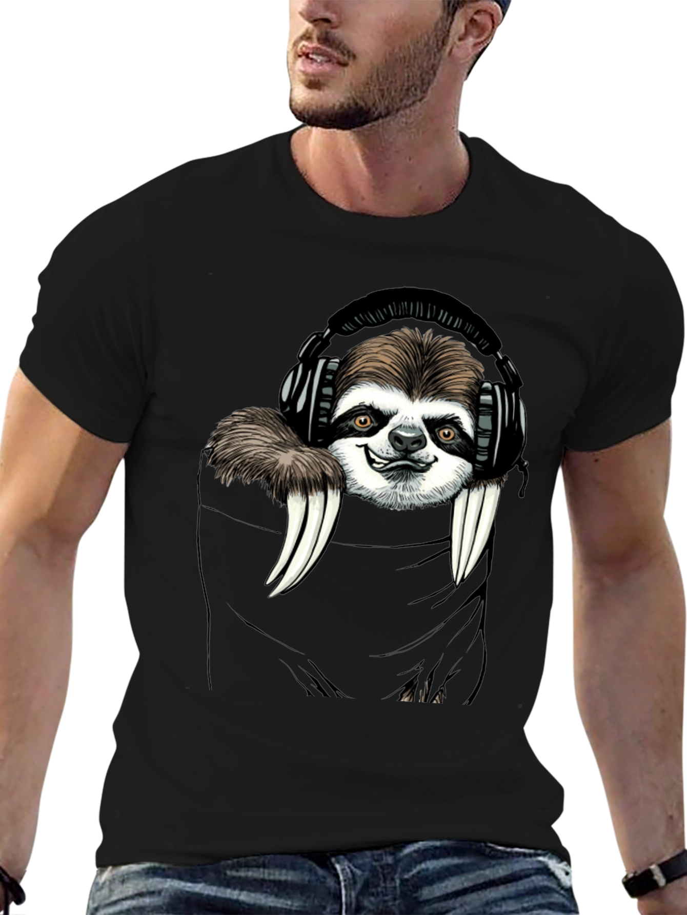 Sloth DJ Graphic Tee - Cool & Comfy