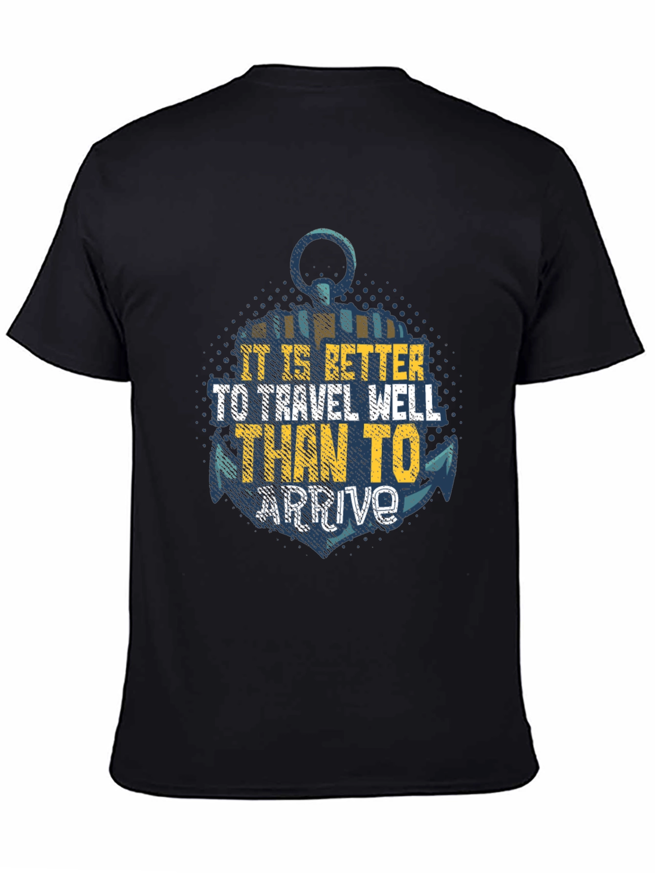 Travel Well Anchor Graphic Tee - Black