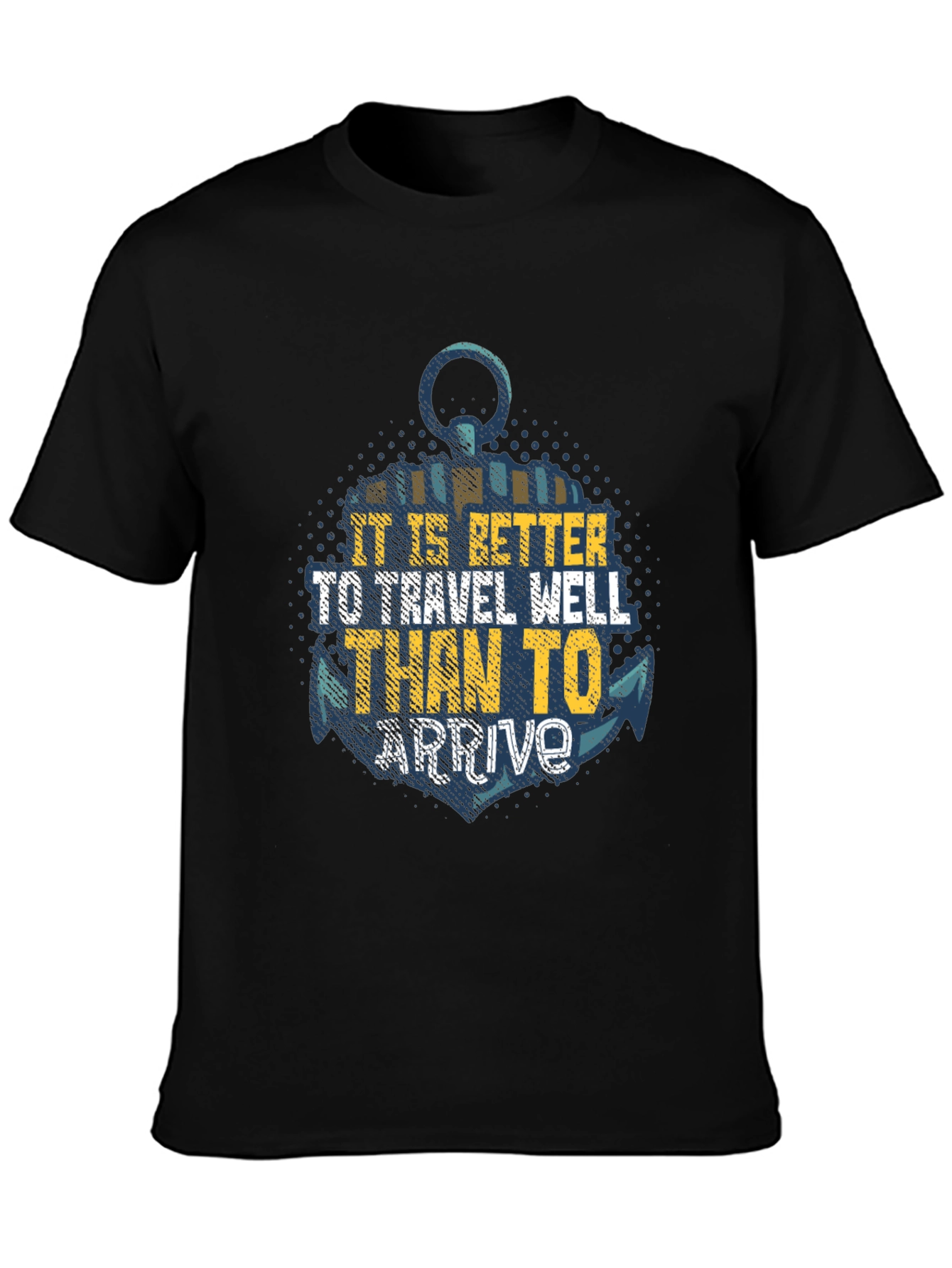 Travel Well Anchor Graphic Tee - Black