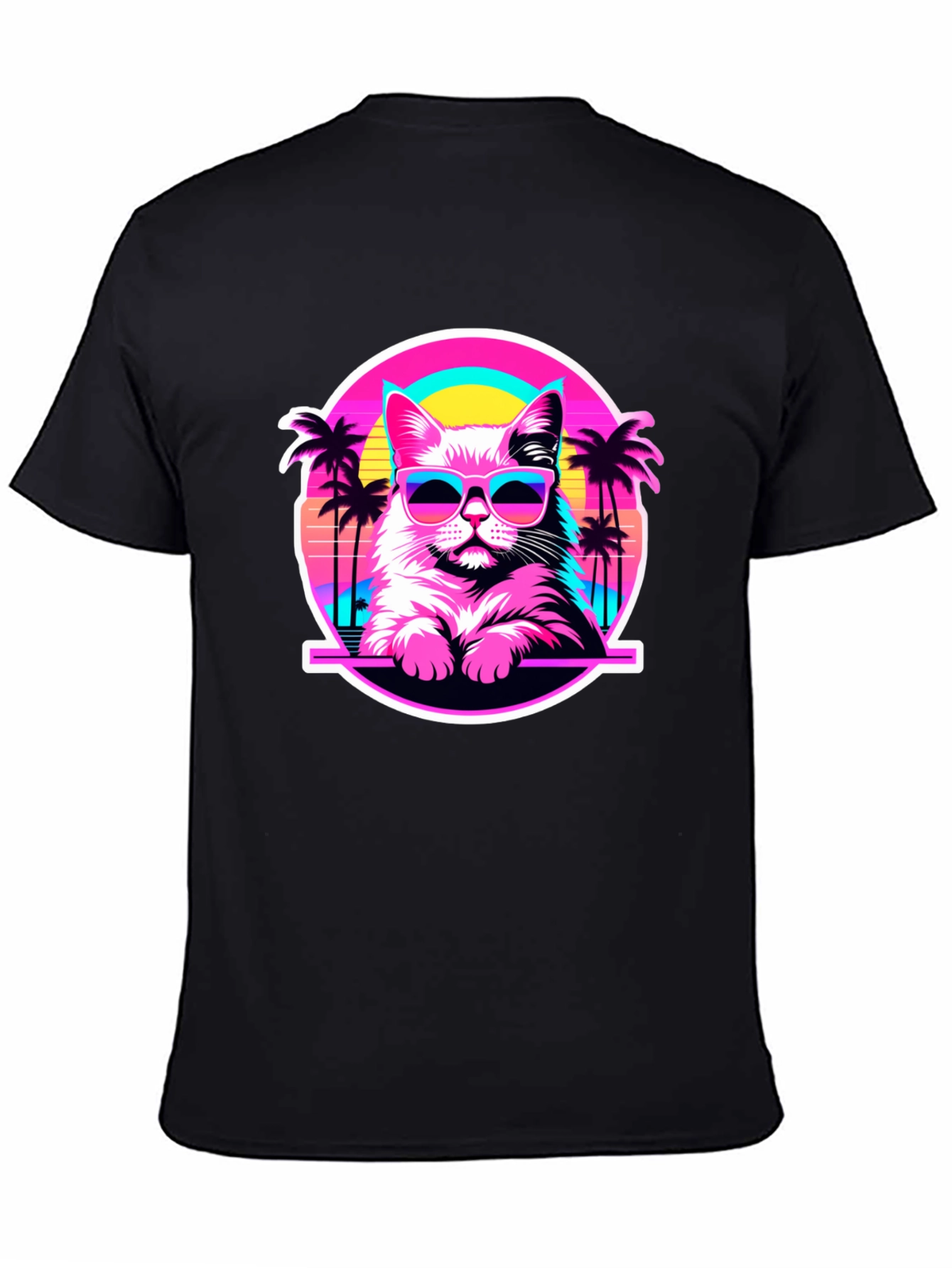 Retro Cat T-Shirt - 80s Style Kitty