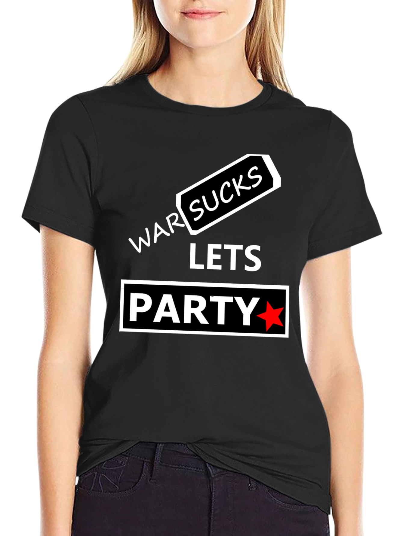 War Sucks Lets Party Graphic T-Shirt