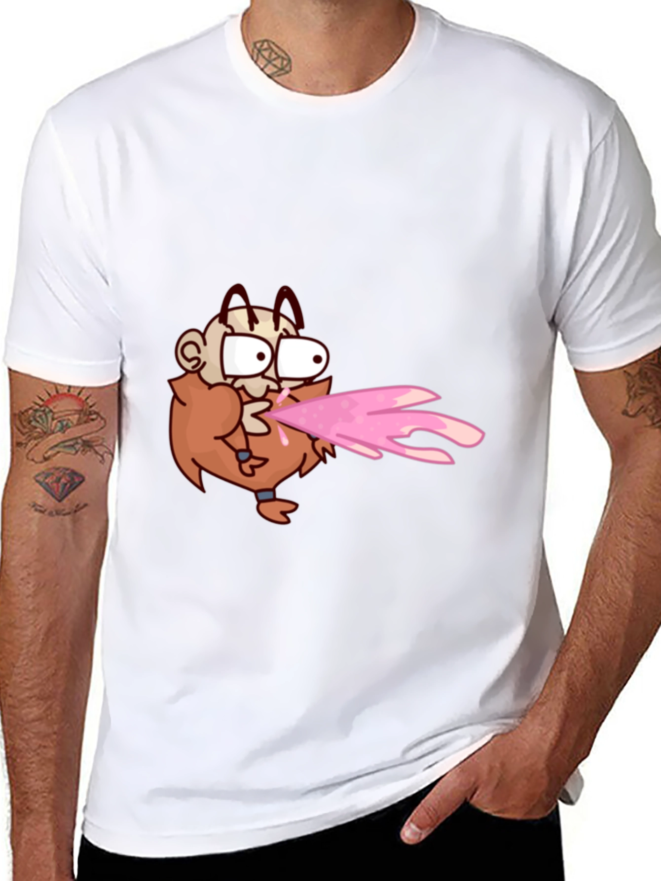 Cartoon Man Fire T-Shirt