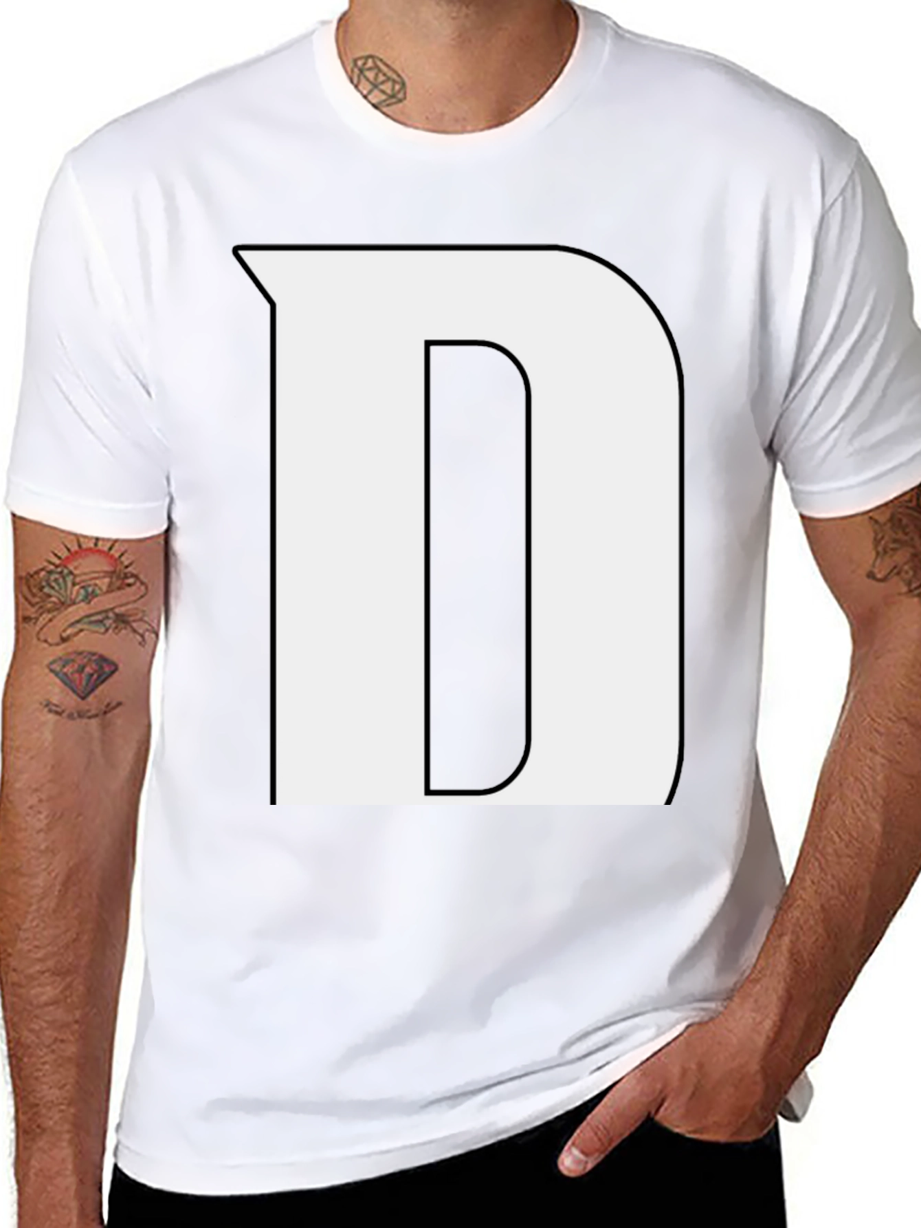 Bold Initial D Black T-Shirt