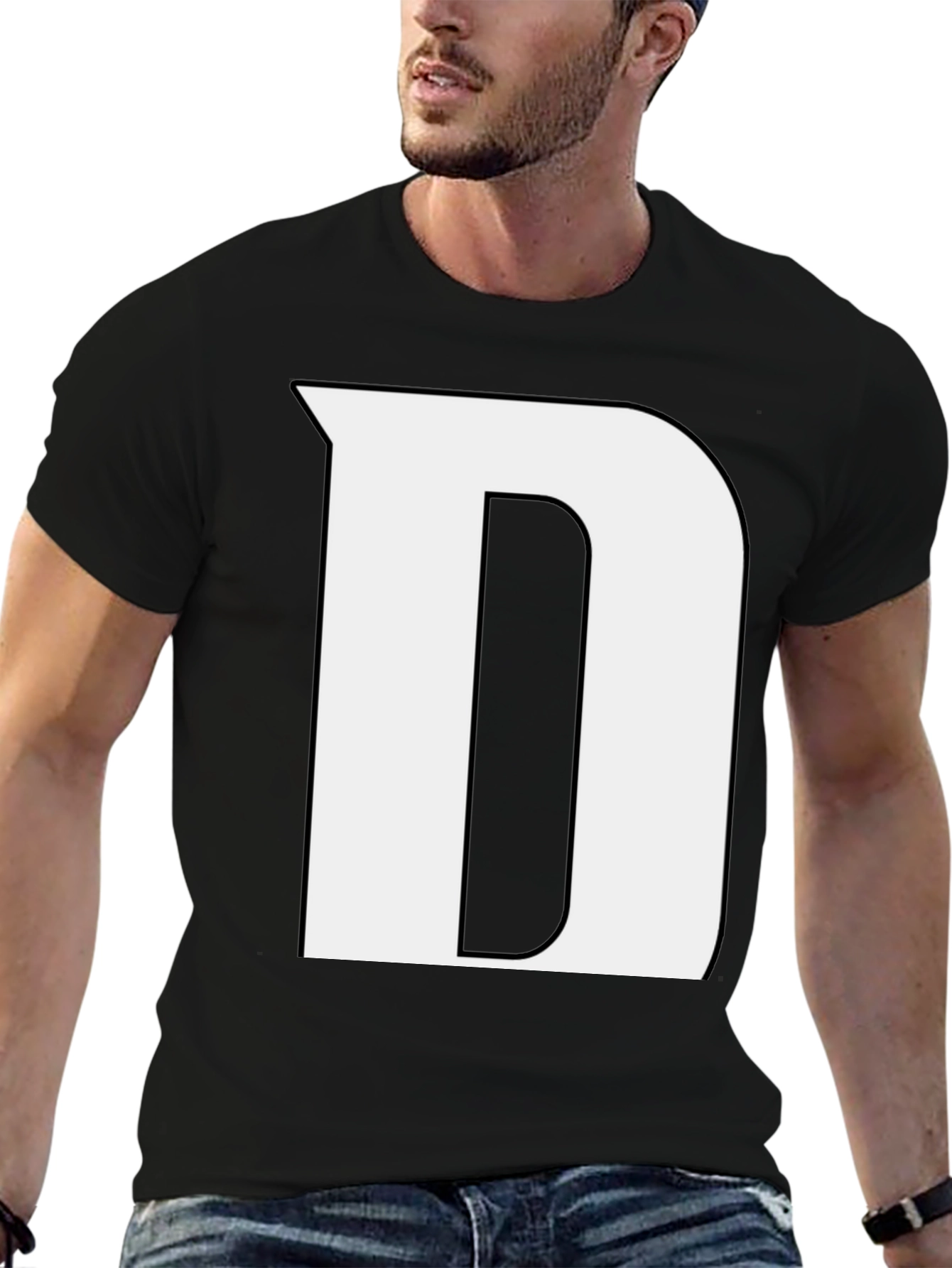 Bold Initial D Black T-Shirt
