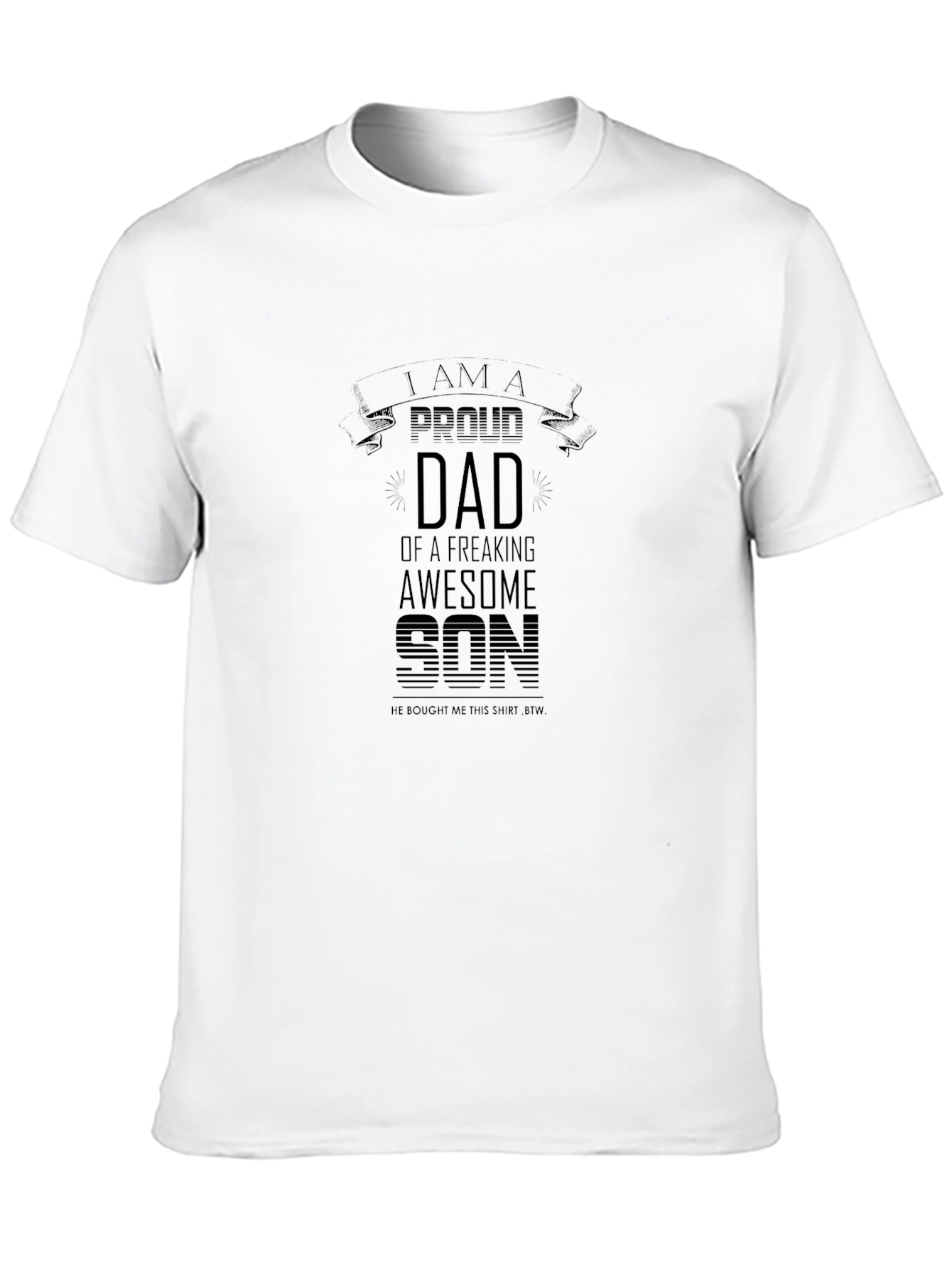 Proud Dad Awesome Son Black Graphic Tee