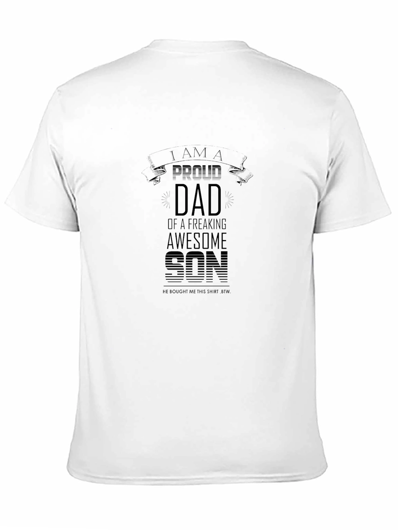 Proud Dad Awesome Son Black Graphic Tee