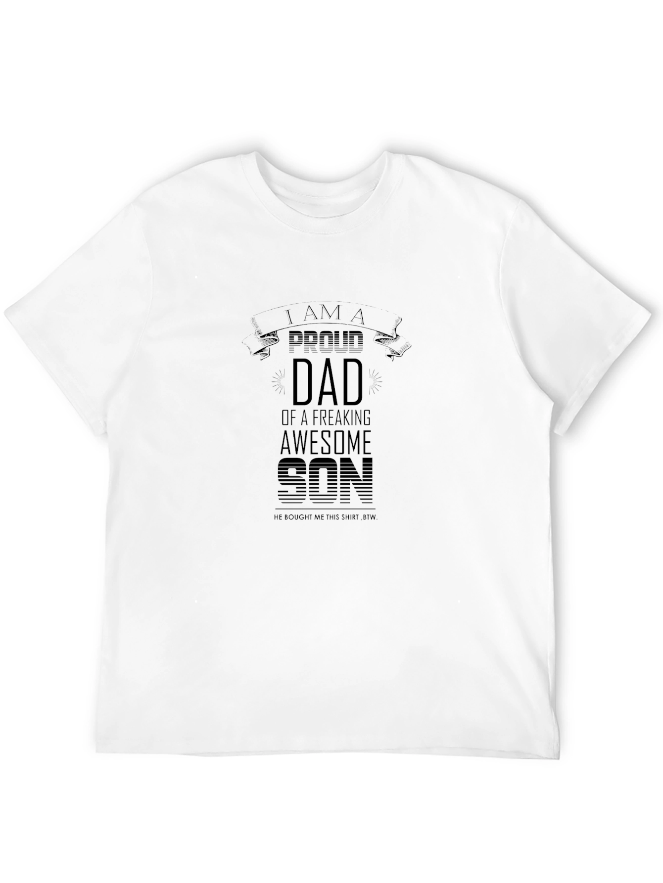 Proud Dad Awesome Son Black Graphic Tee