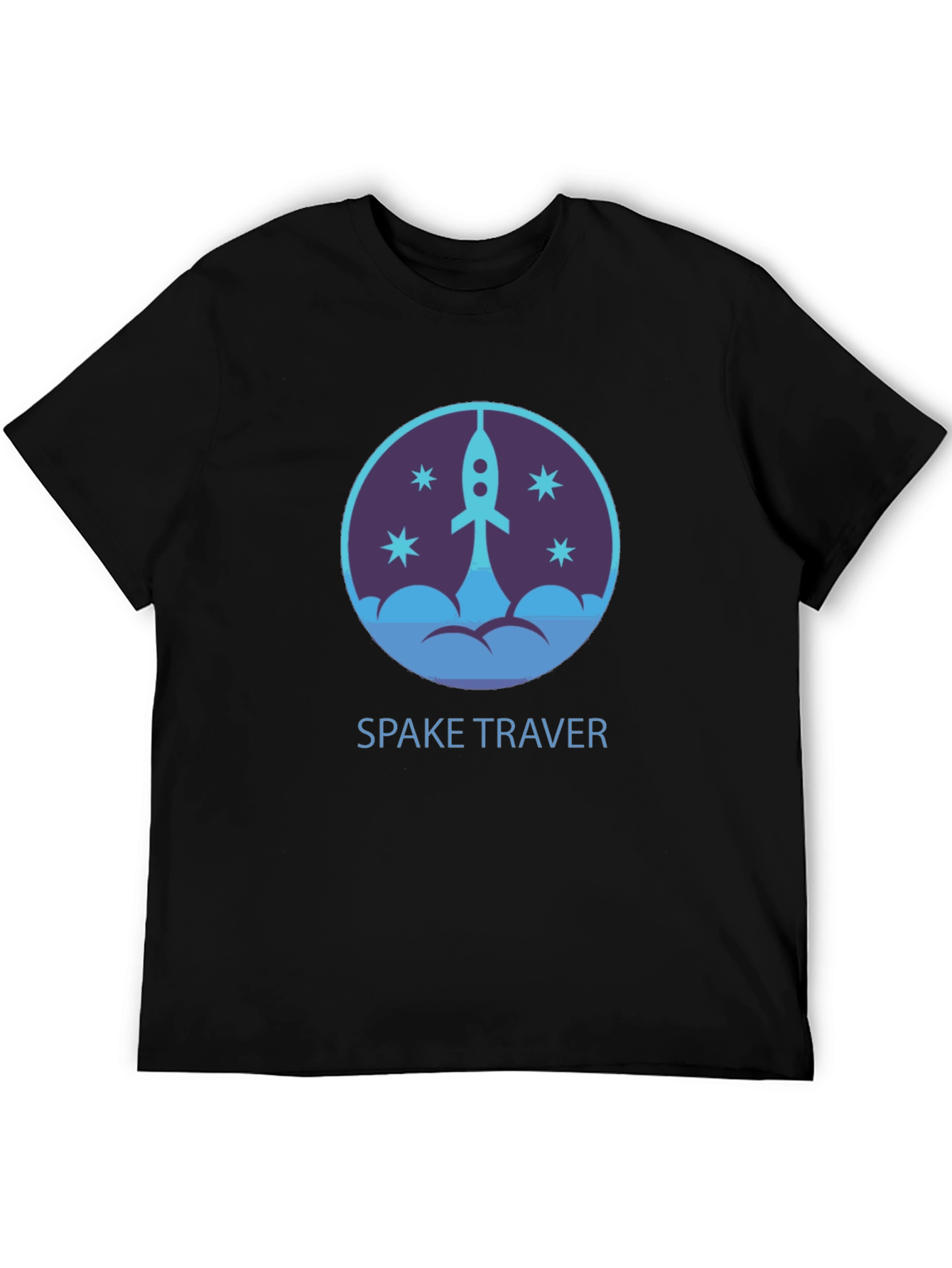Space Traveler Graphic Tee - Black Cotton Comfort