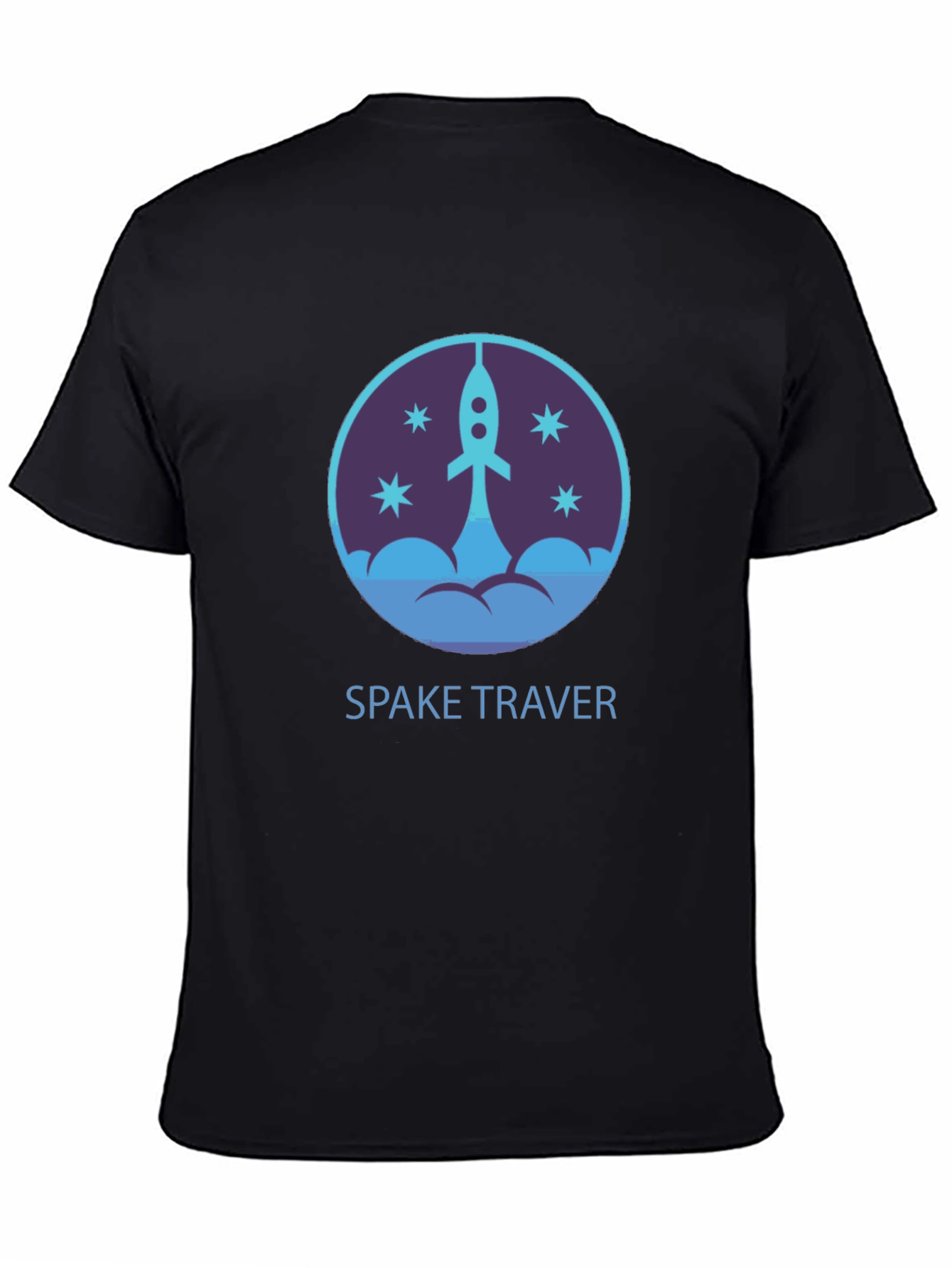 Space Traveler Graphic Tee - Black Cotton Comfort