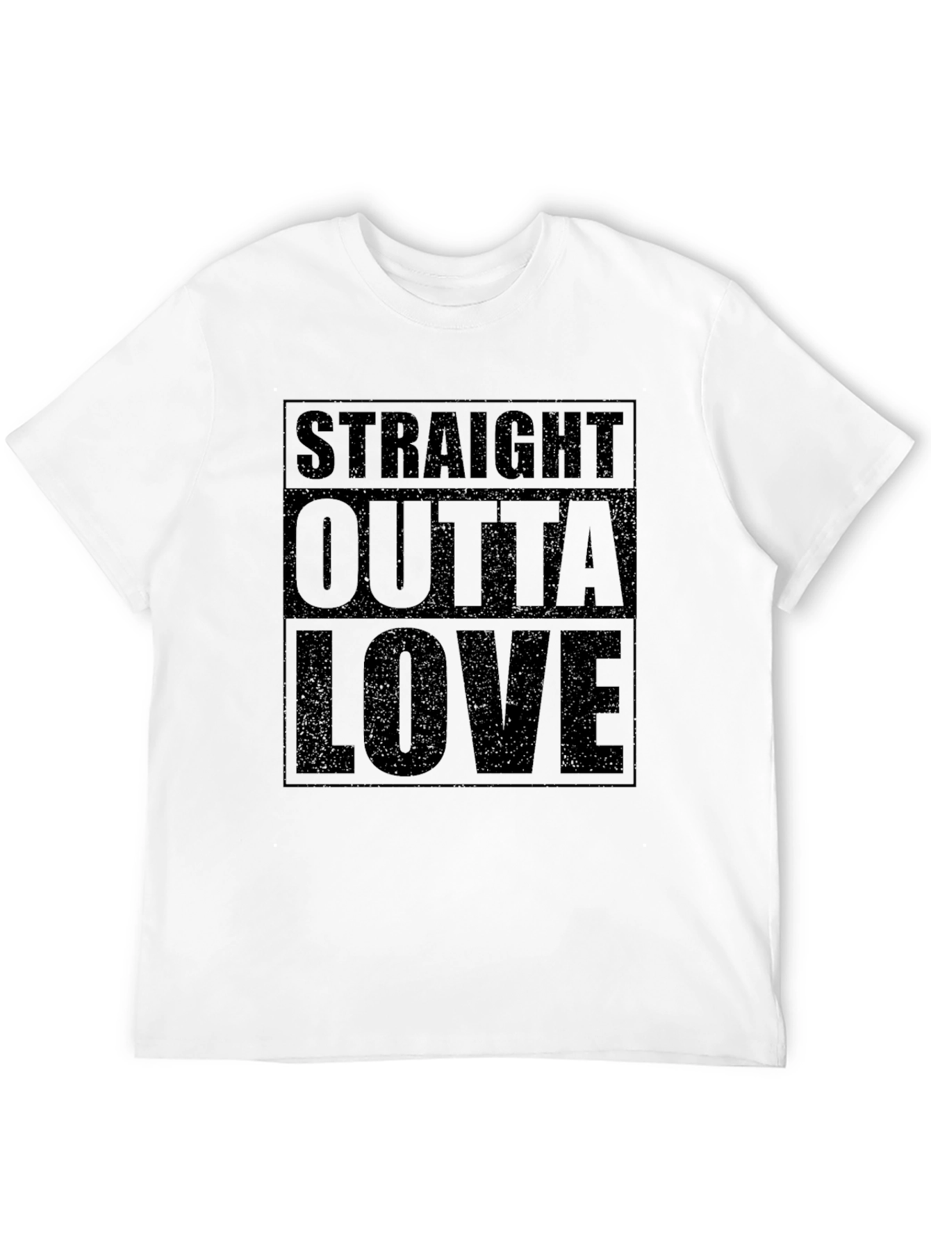 Straight Outta Love Black Graphic Tee Shirt