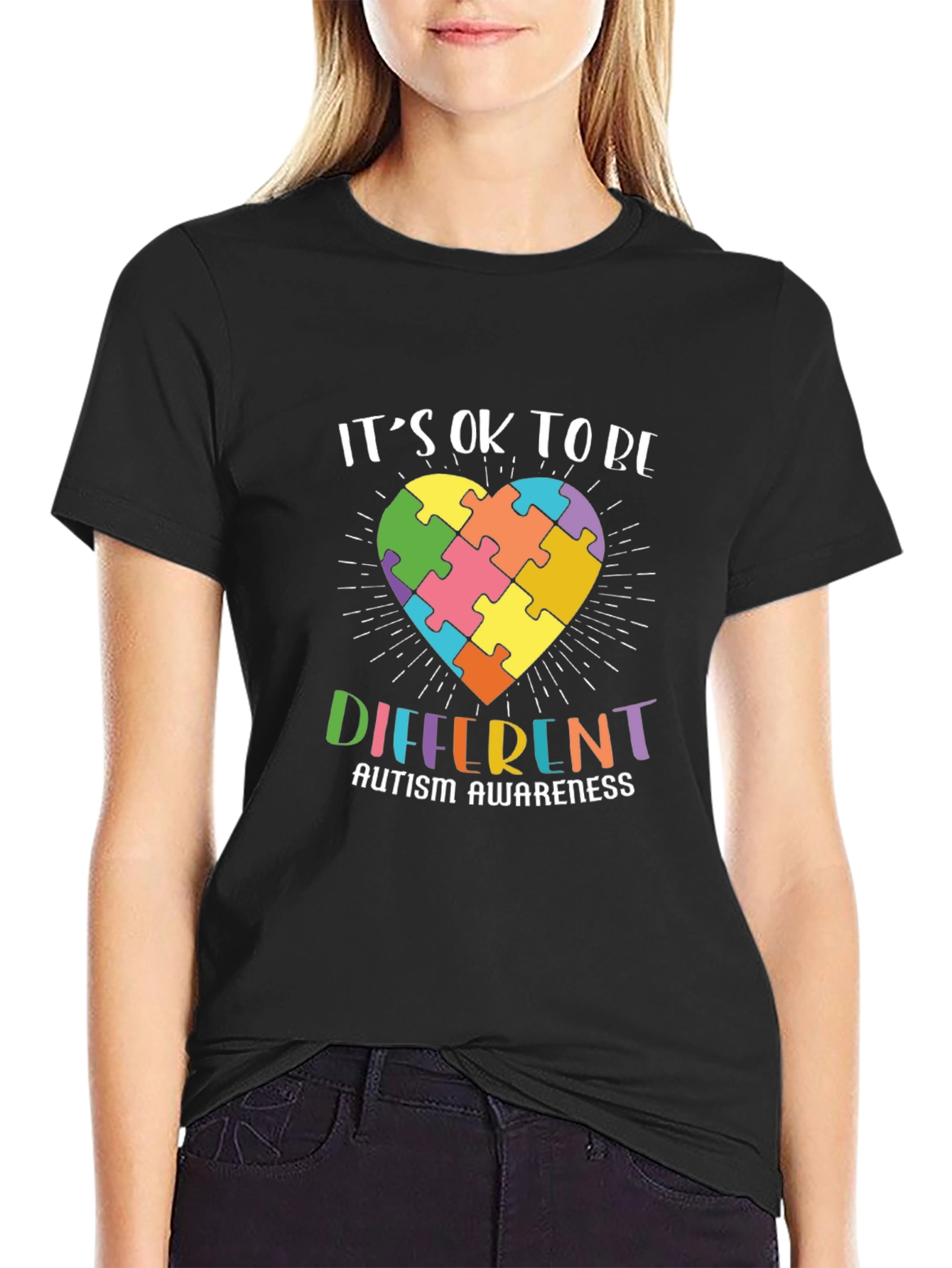 Autism Awareness Puzzle Heart Graphic Tee