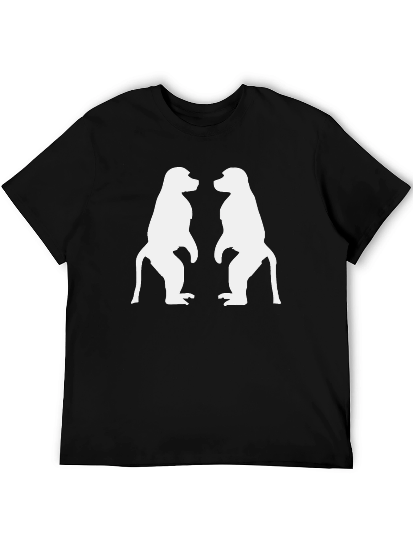 Baboon Silhouette Graphic Tee - Black Cotton Shirt