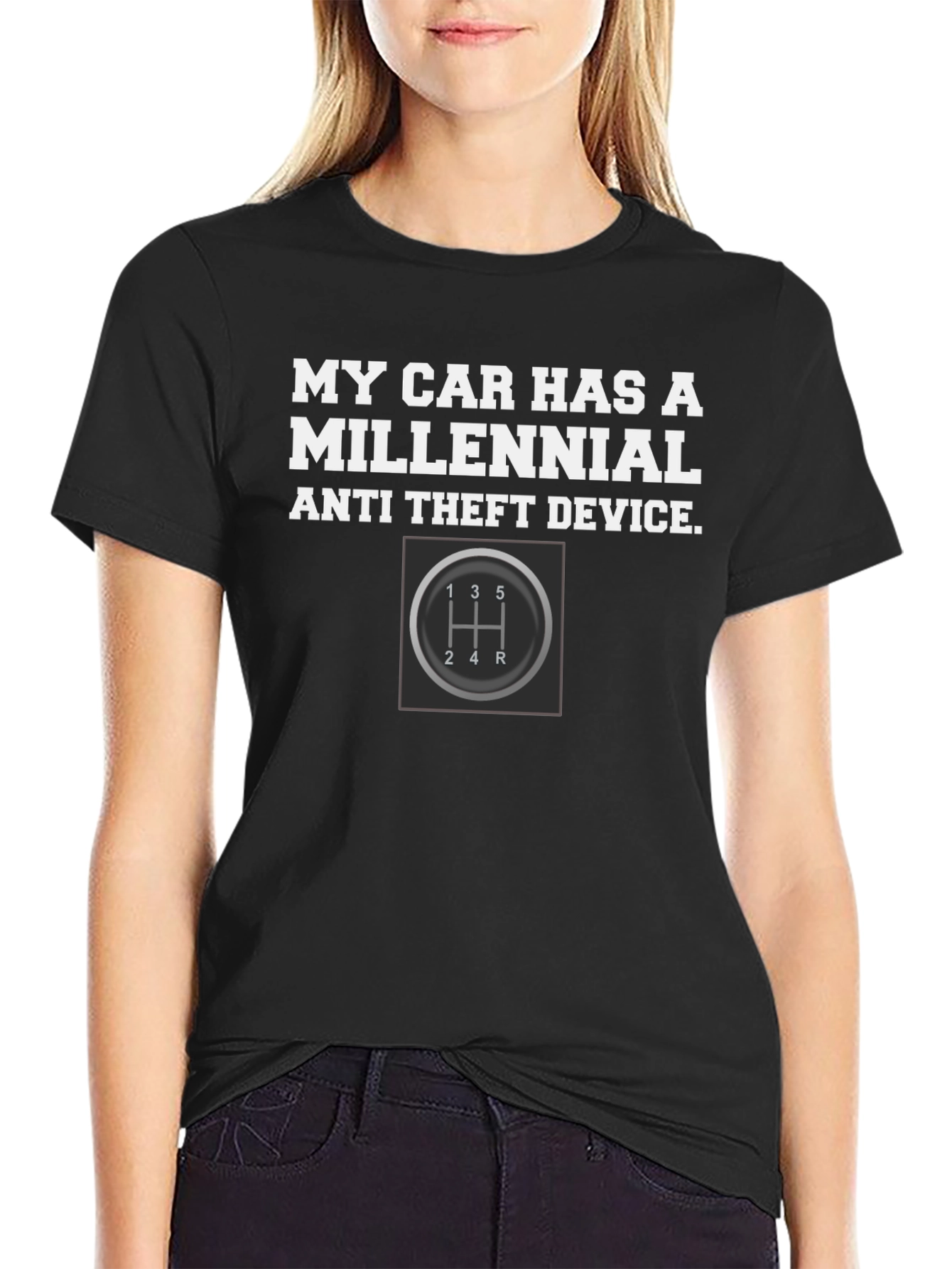 Millennial Anti-Theft Device Manual Shift T-Shirt