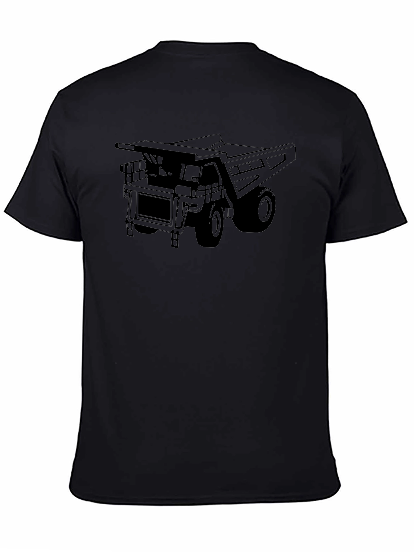 Black Dump Truck Graphic Tee - Heavy Duty Style