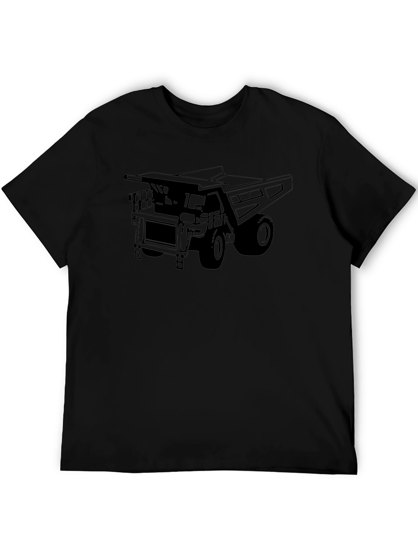 Black Dump Truck Graphic Tee - Heavy Duty Style