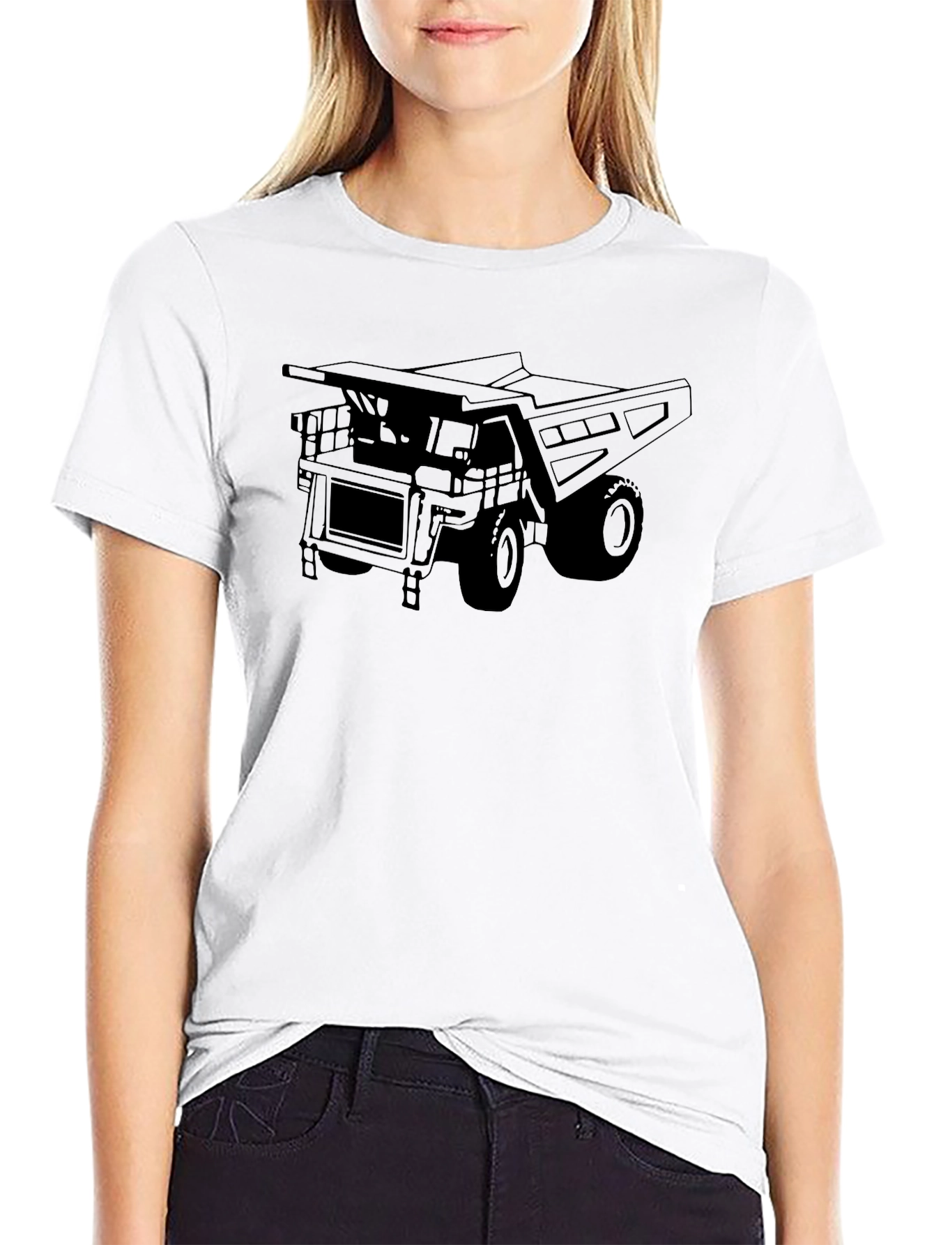 Black Dump Truck Graphic Tee - Heavy Duty Style