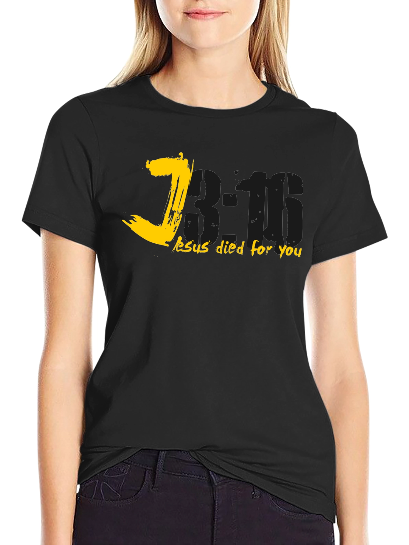 John 3:16 Black Christian T-Shirt