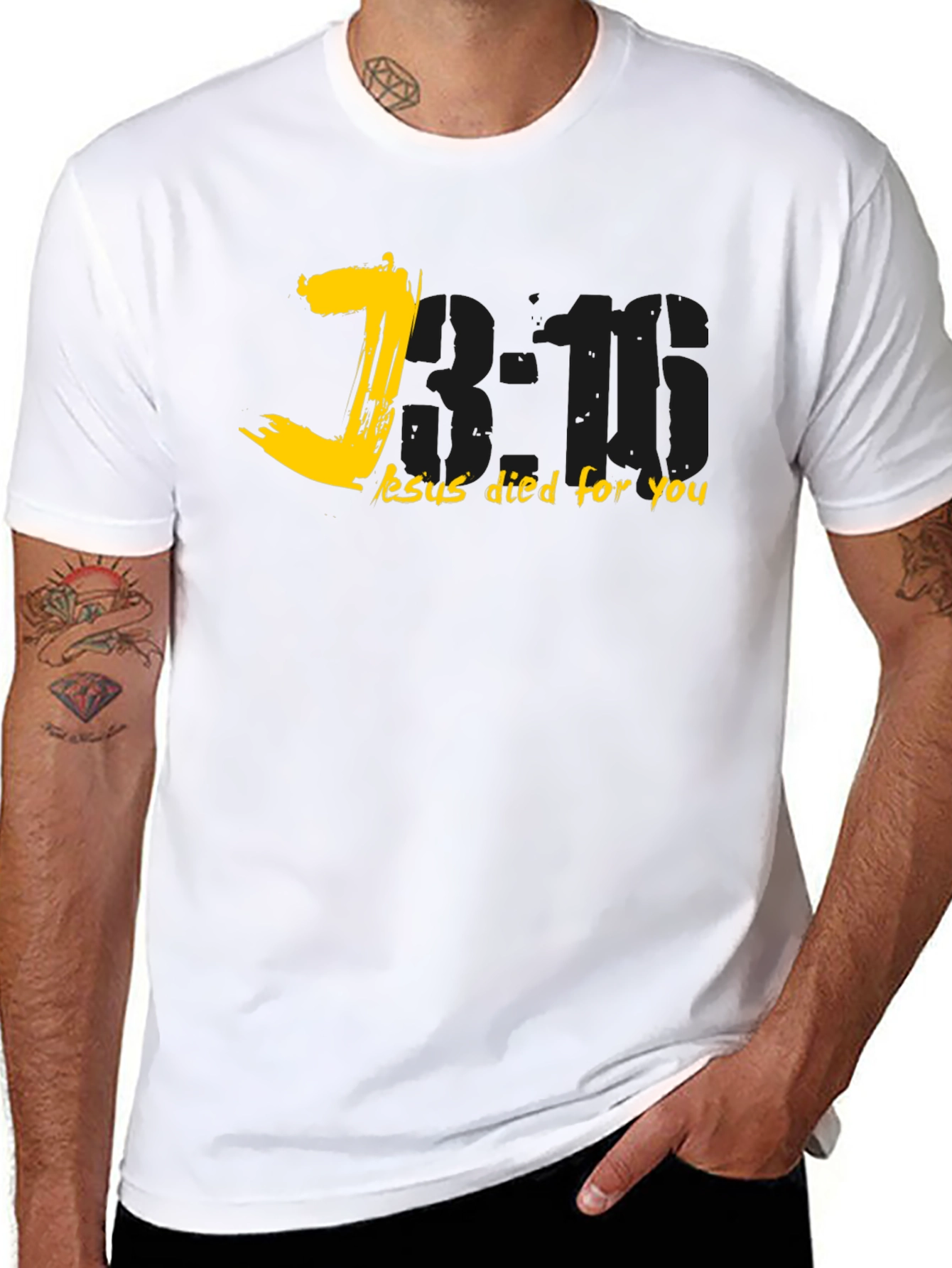 John 3:16 Black Christian T-Shirt