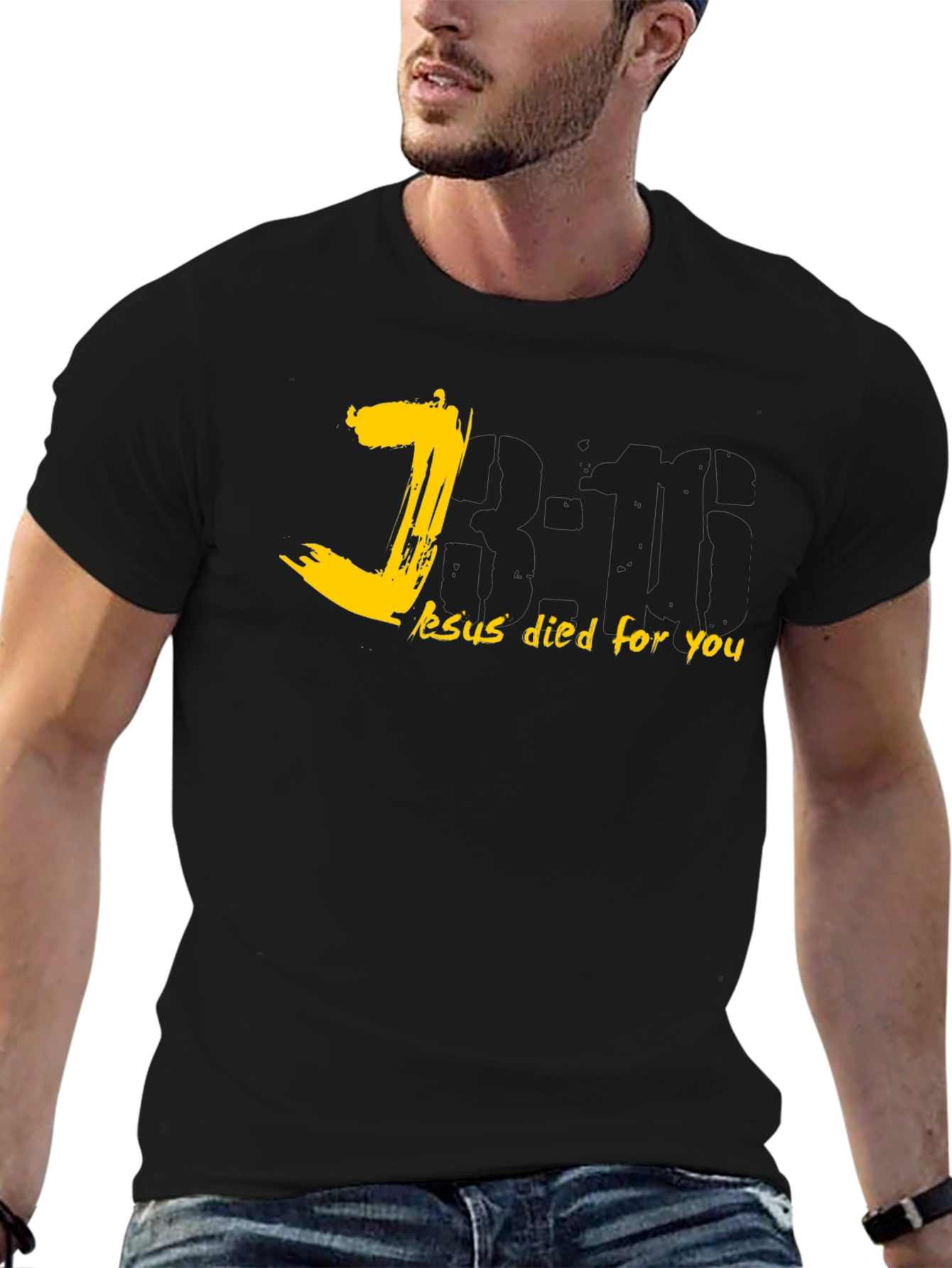 John 3:16 Black Christian T-Shirt