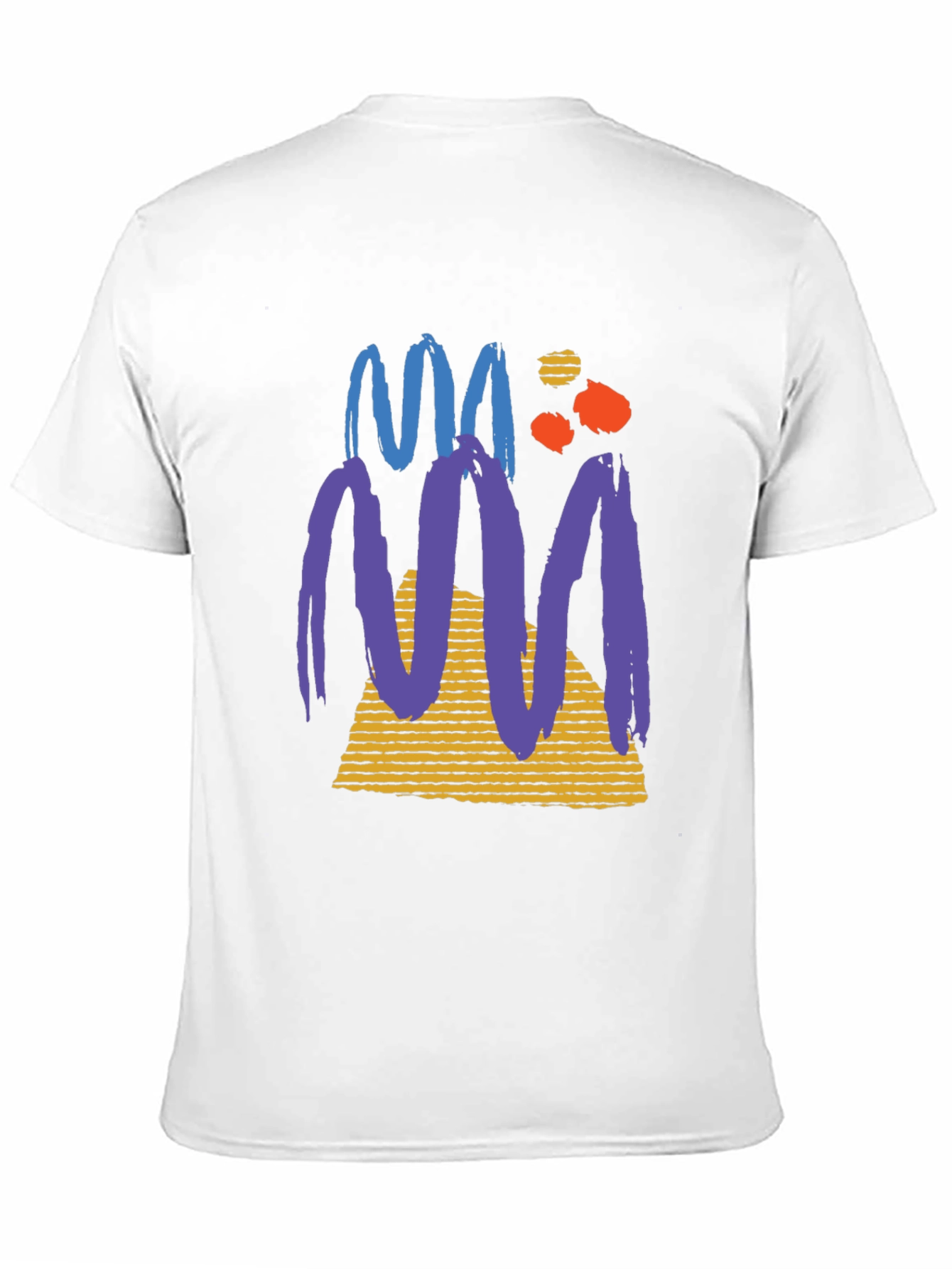 Abstract Graphic Tee - Black Cotton Casual T-Shirt