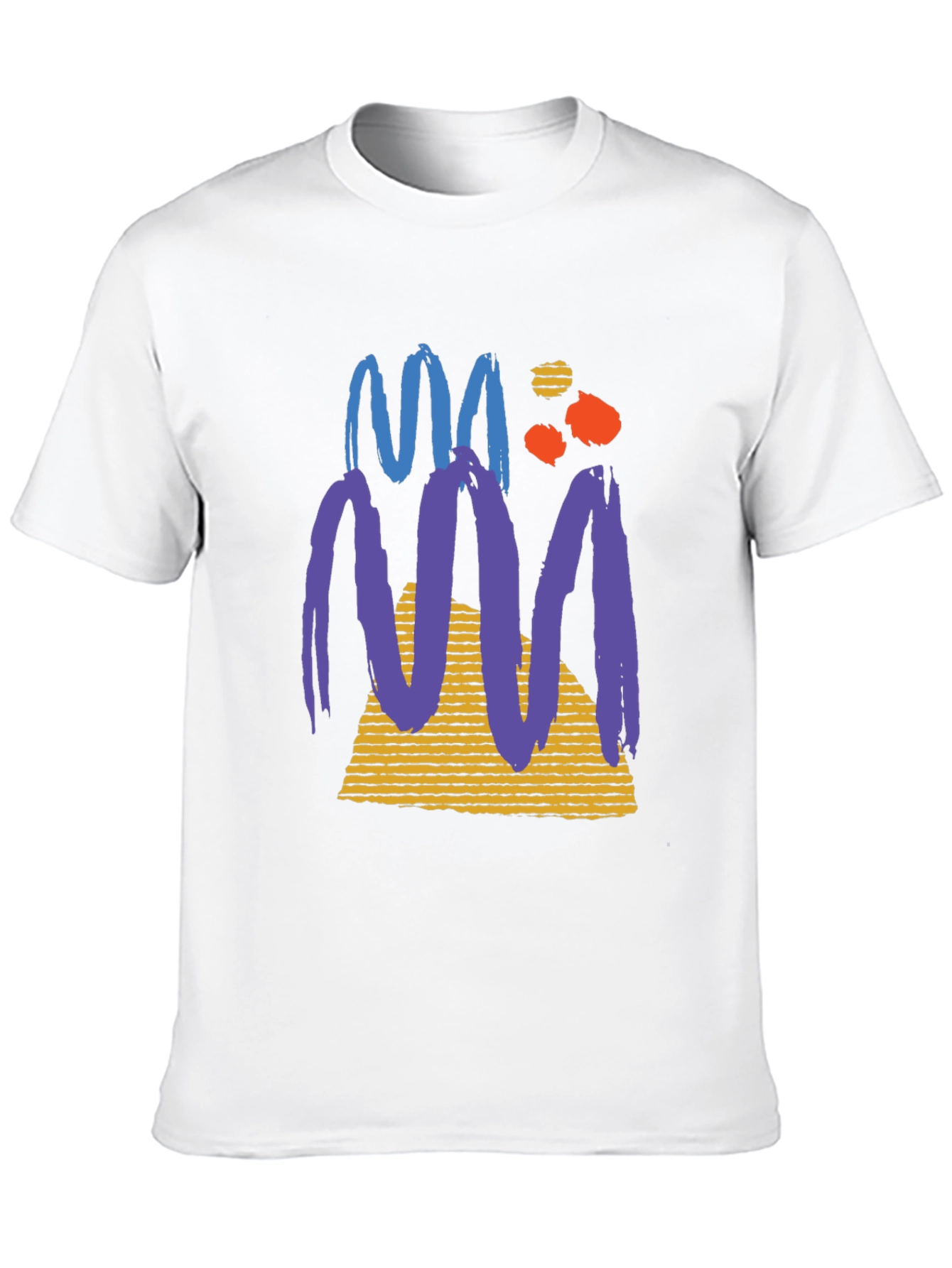 Abstract Graphic Tee - Black Cotton Casual T-Shirt