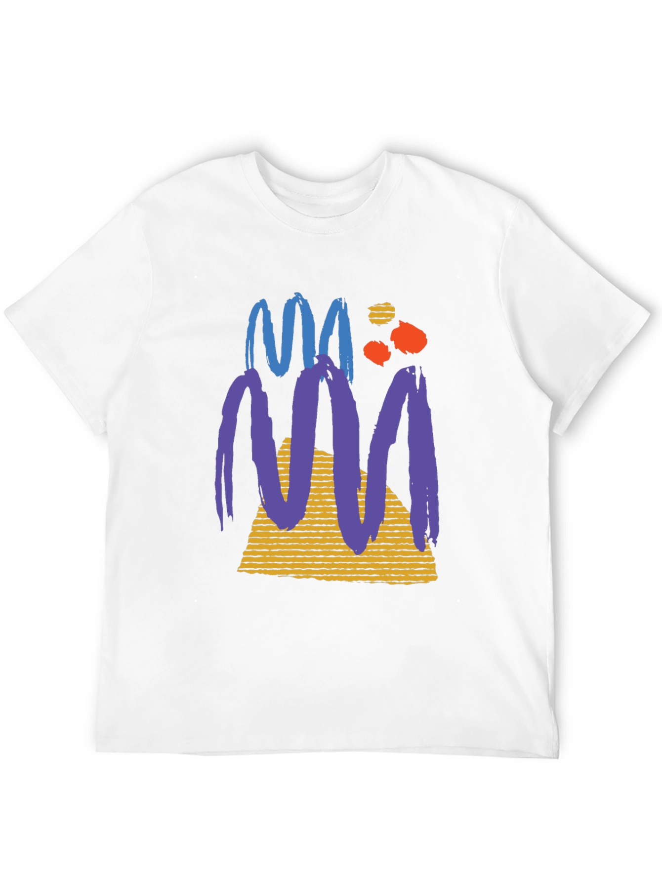 Abstract Graphic Tee - Black Cotton Casual T-Shirt