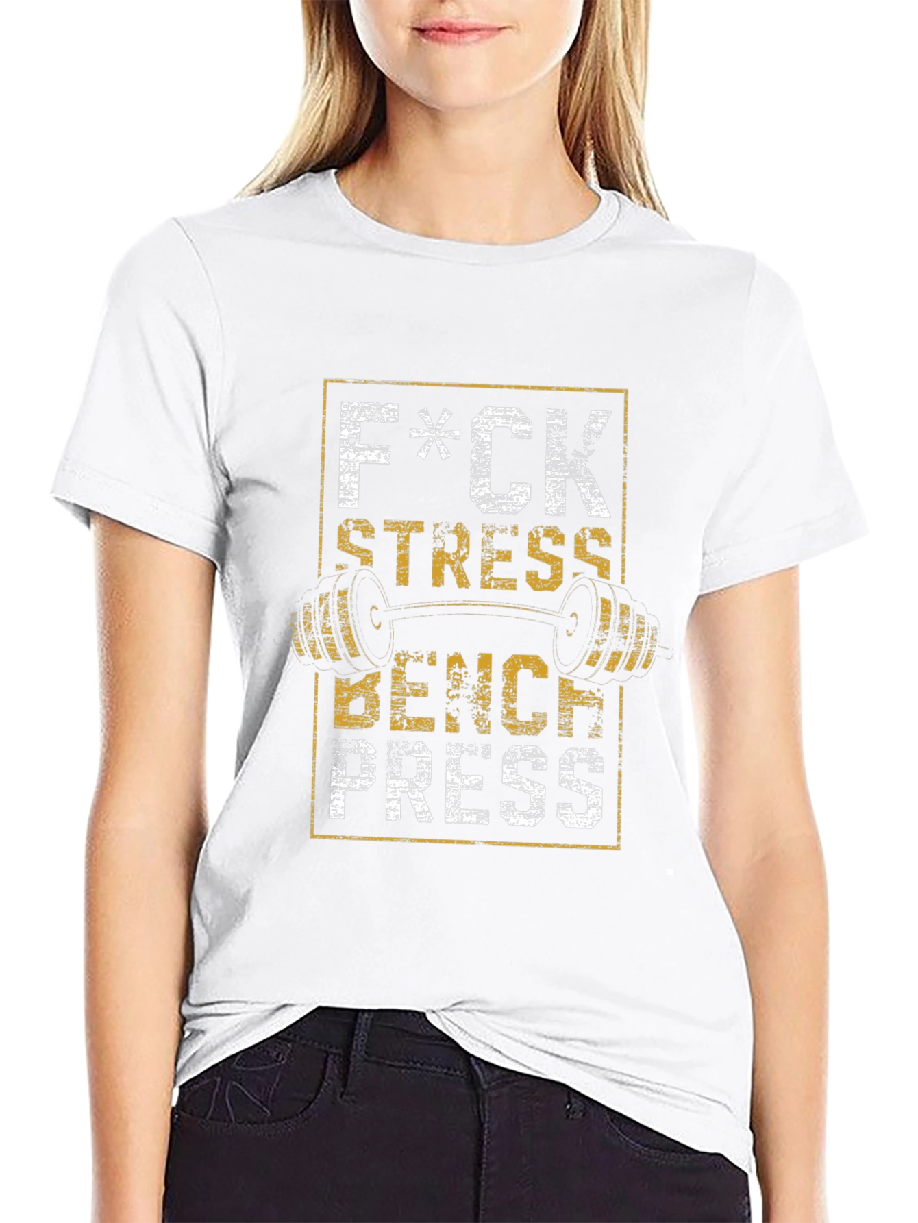 F*ck Stress Bench Press Graphic T-Shirt