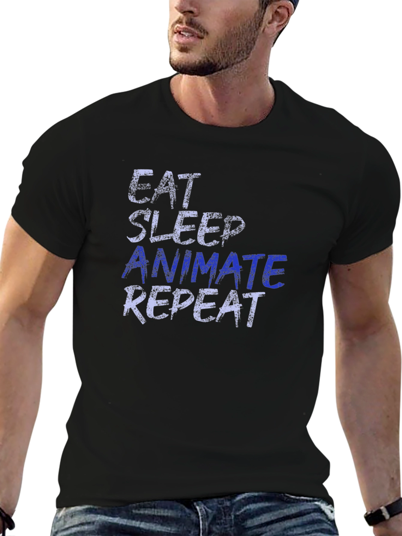 Eat Sleep Animate Repeat Black T-Shirt