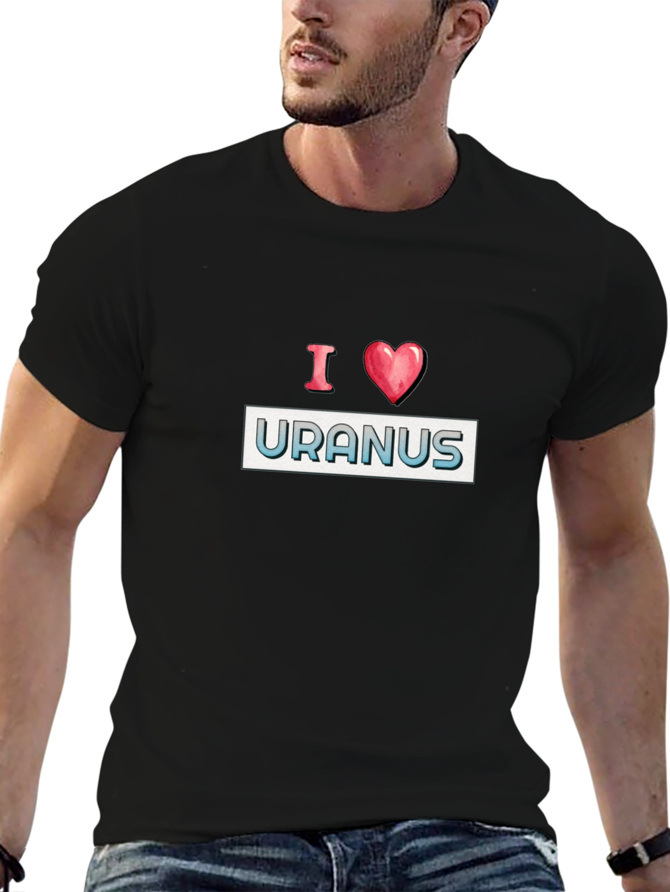 I Heart Uranus Black T-Shirt - Space Lover Tee