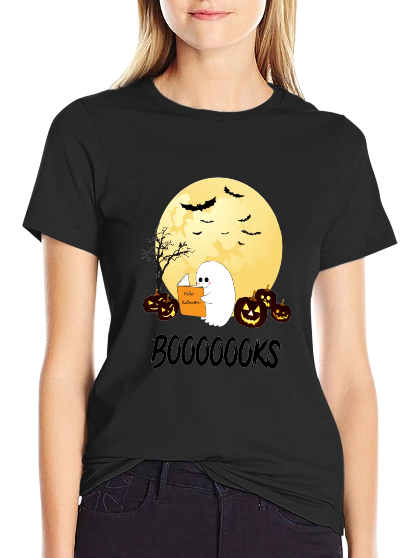 Boo-Ooo-Ooks Halloween Reading Ghost T-Shirt