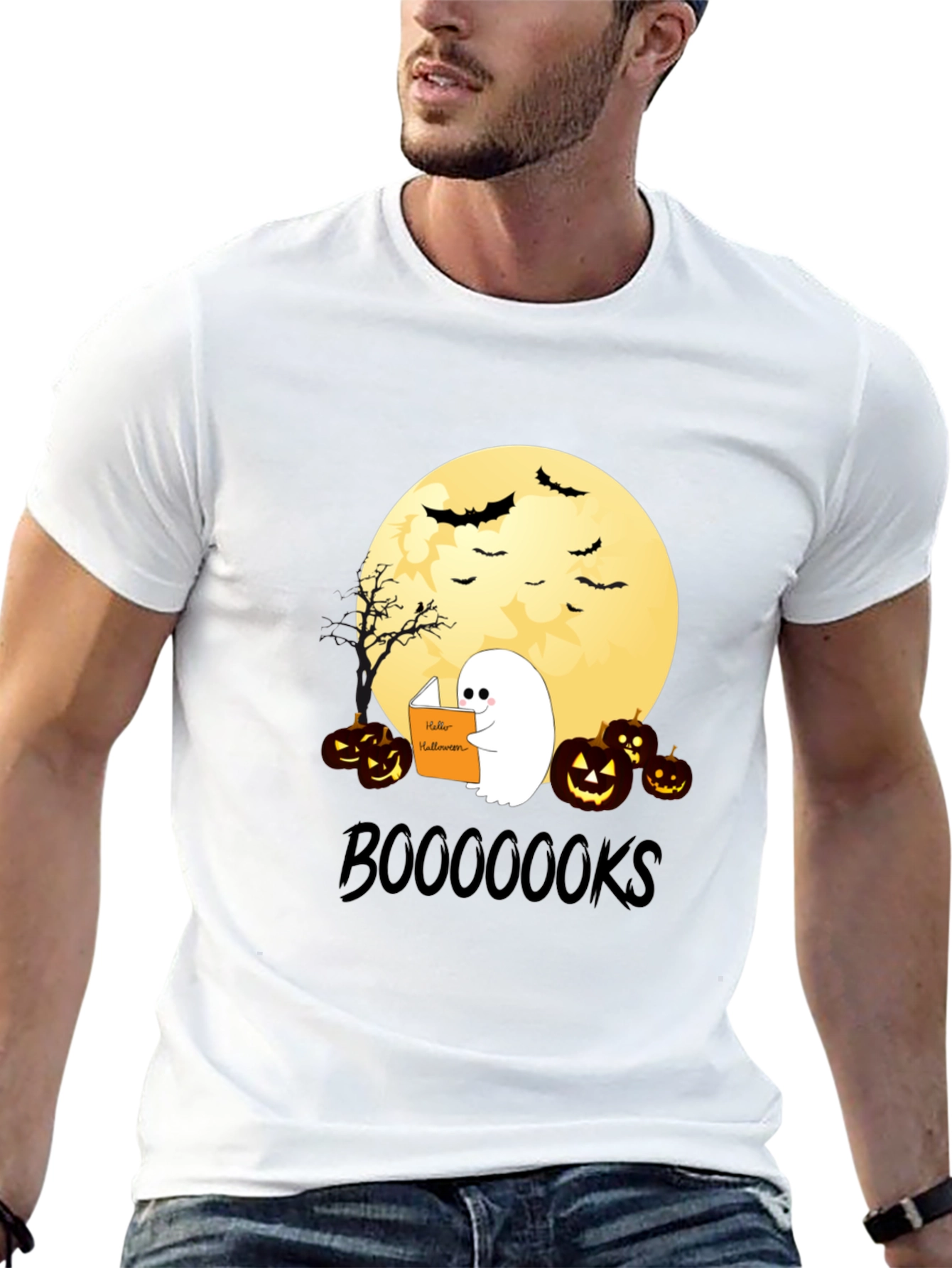 Boo-Ooo-Ooks Halloween Reading Ghost T-Shirt