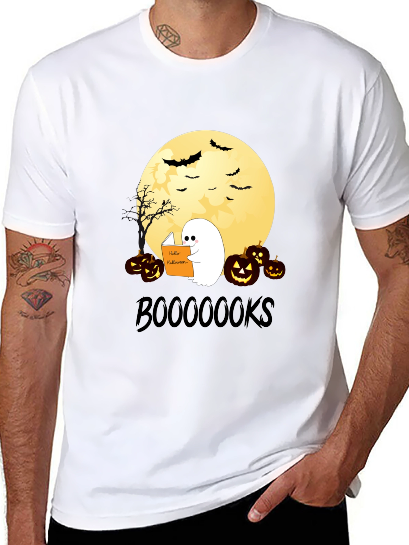 Boo-Ooo-Ooks Halloween Reading Ghost T-Shirt