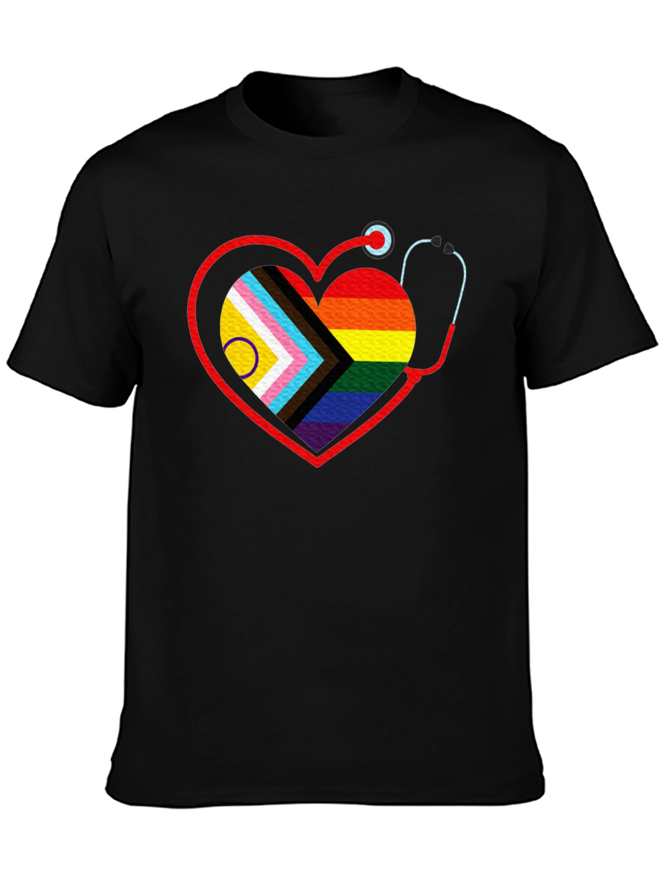 LGBTQ+ Pride Stethoscope Heart Tee