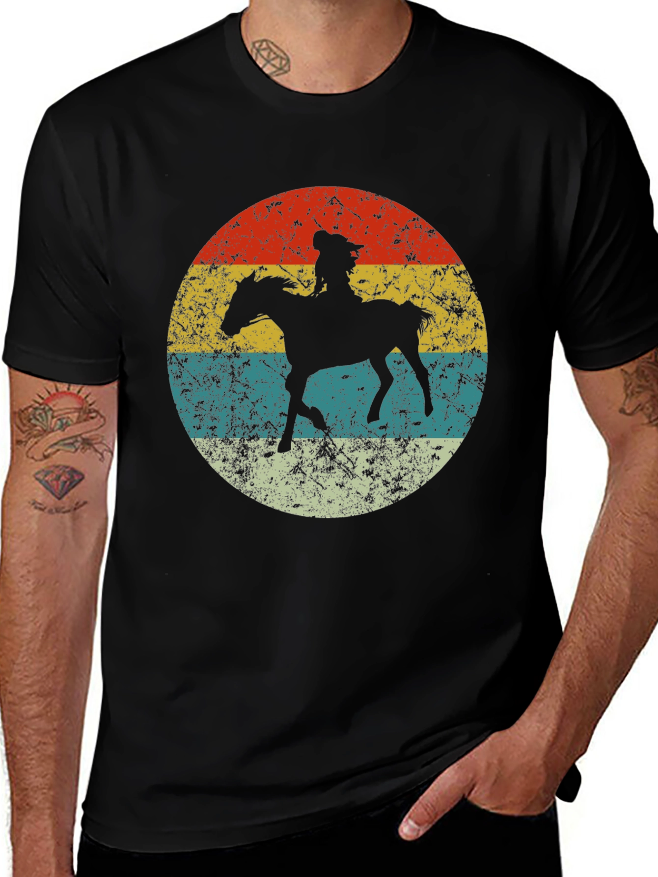 Retro Cowboy Horse T-Shirt - Western Style Tee