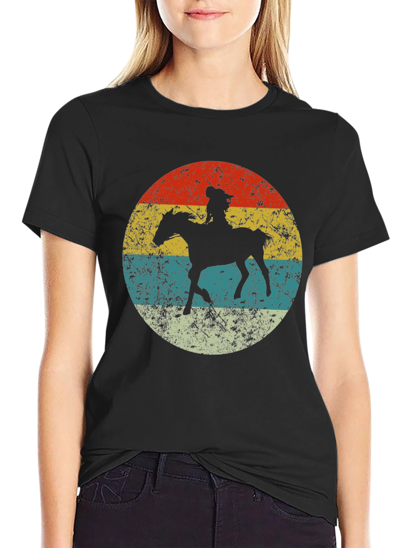 Retro Cowboy Horse T-Shirt - Western Style Tee