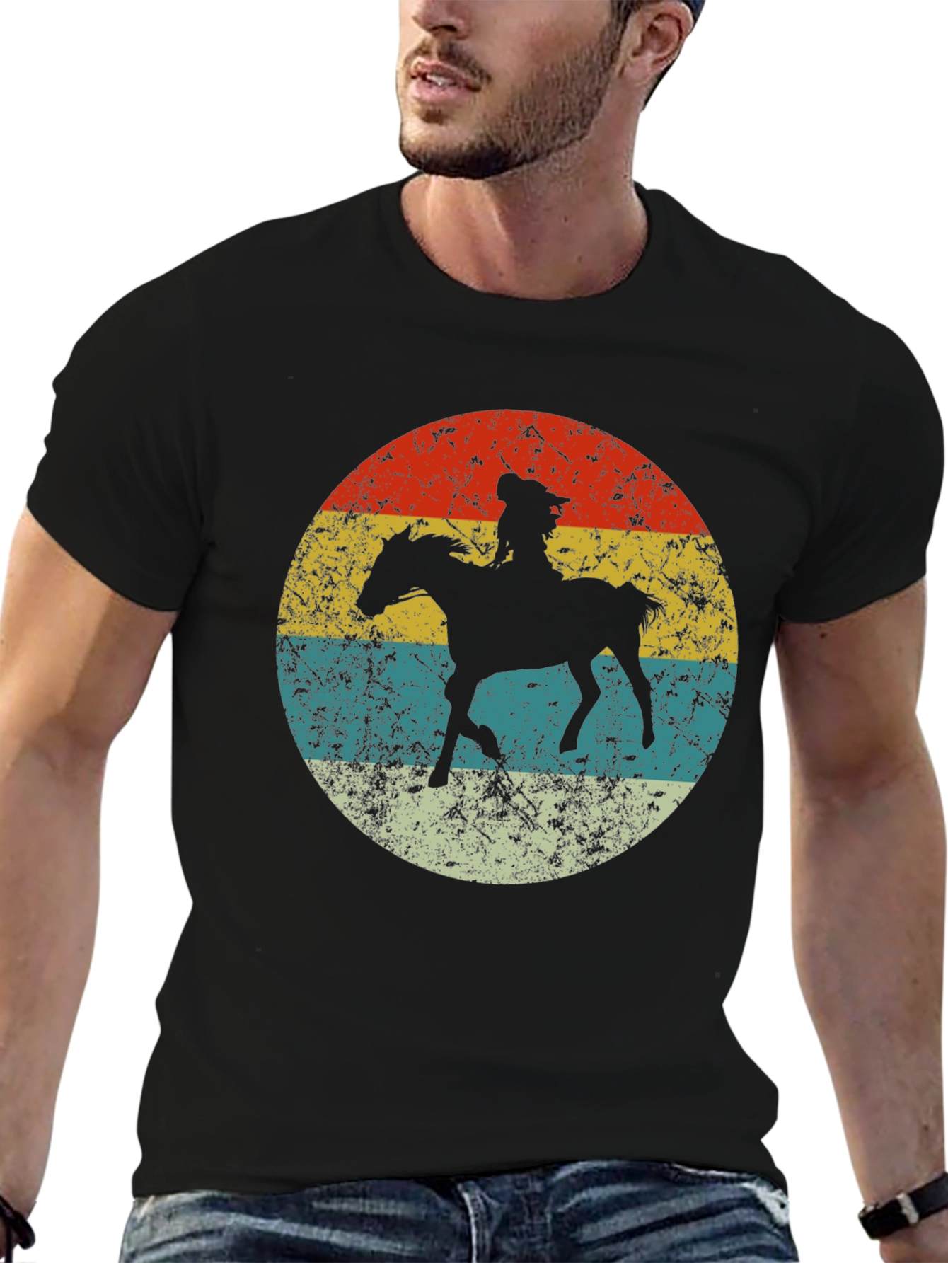 Retro Cowboy Horse T-Shirt - Western Style Tee