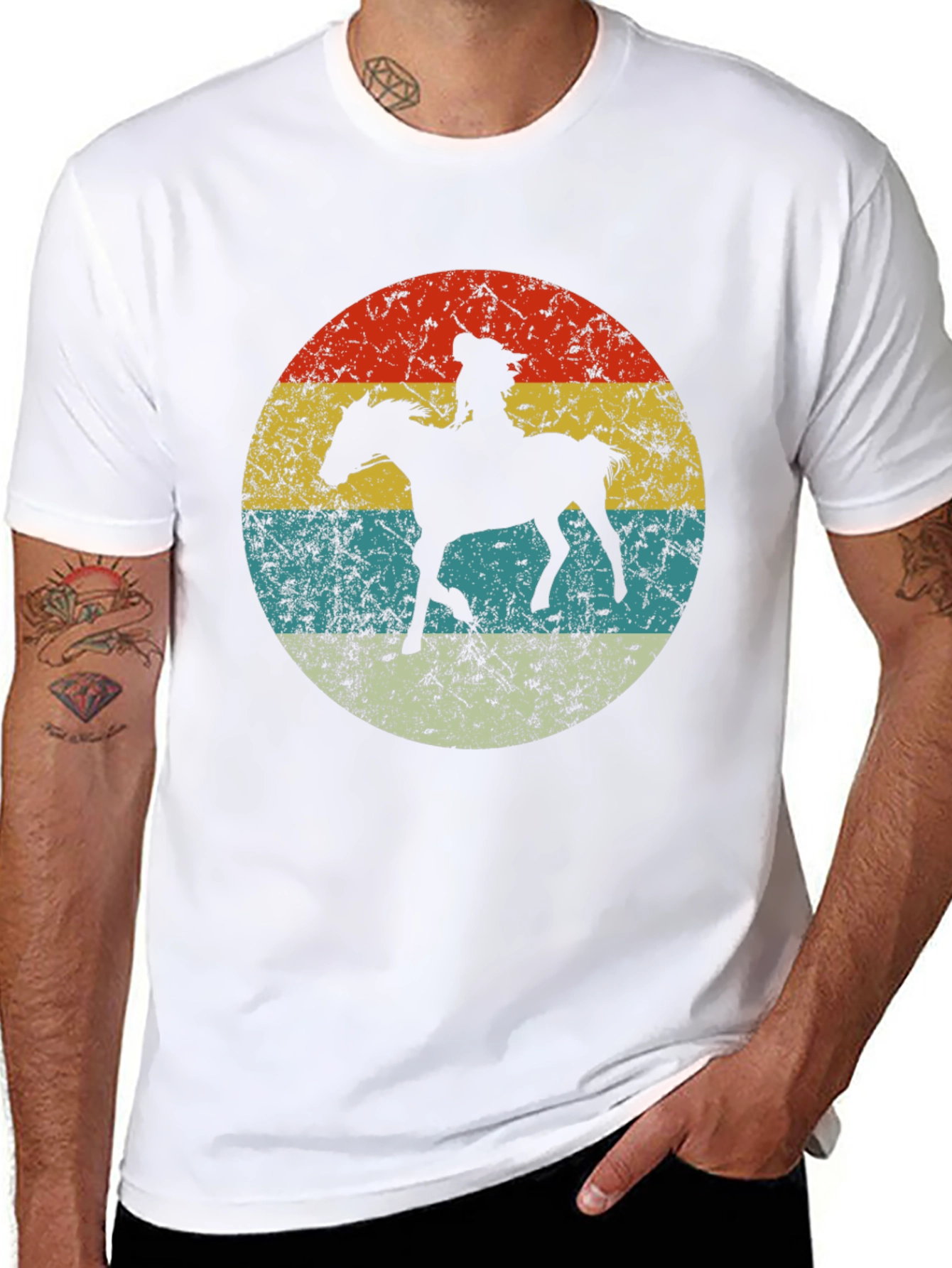 Retro Cowboy Horse T-Shirt - Western Style Tee