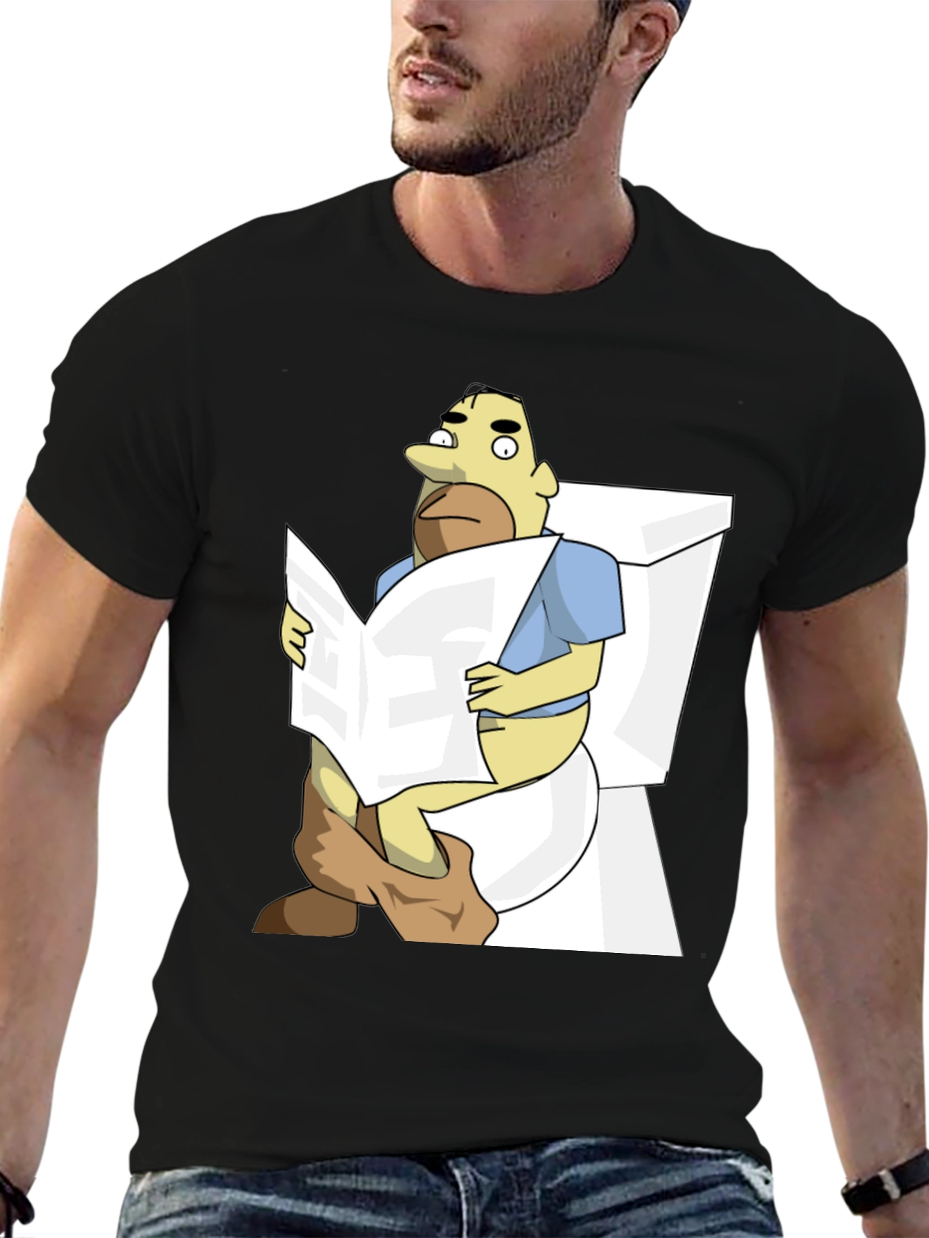 Toilet Time T-Shirt: Funny Cartoon Graphic Tee