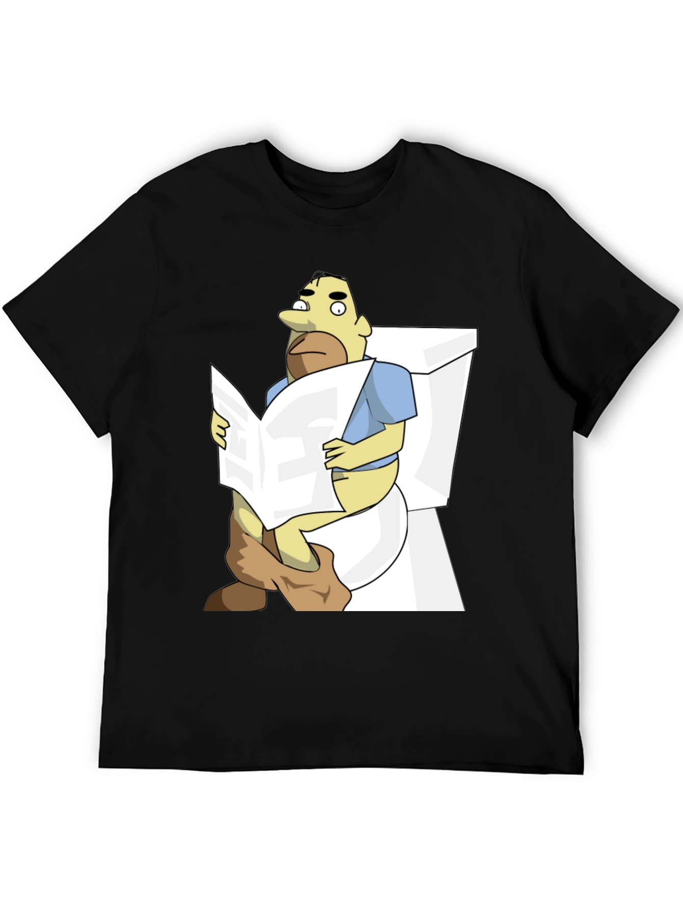 Toilet Time T-Shirt: Funny Cartoon Graphic Tee