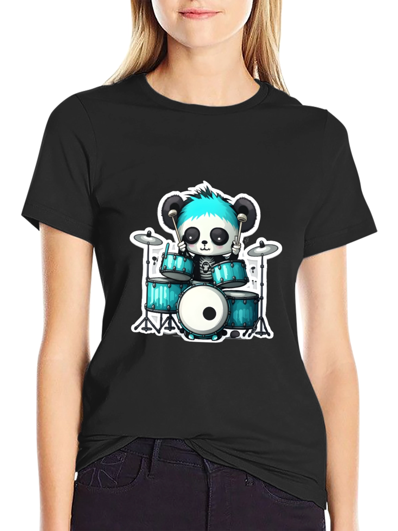 Panda Drummer Graphic Tee - Rock On!