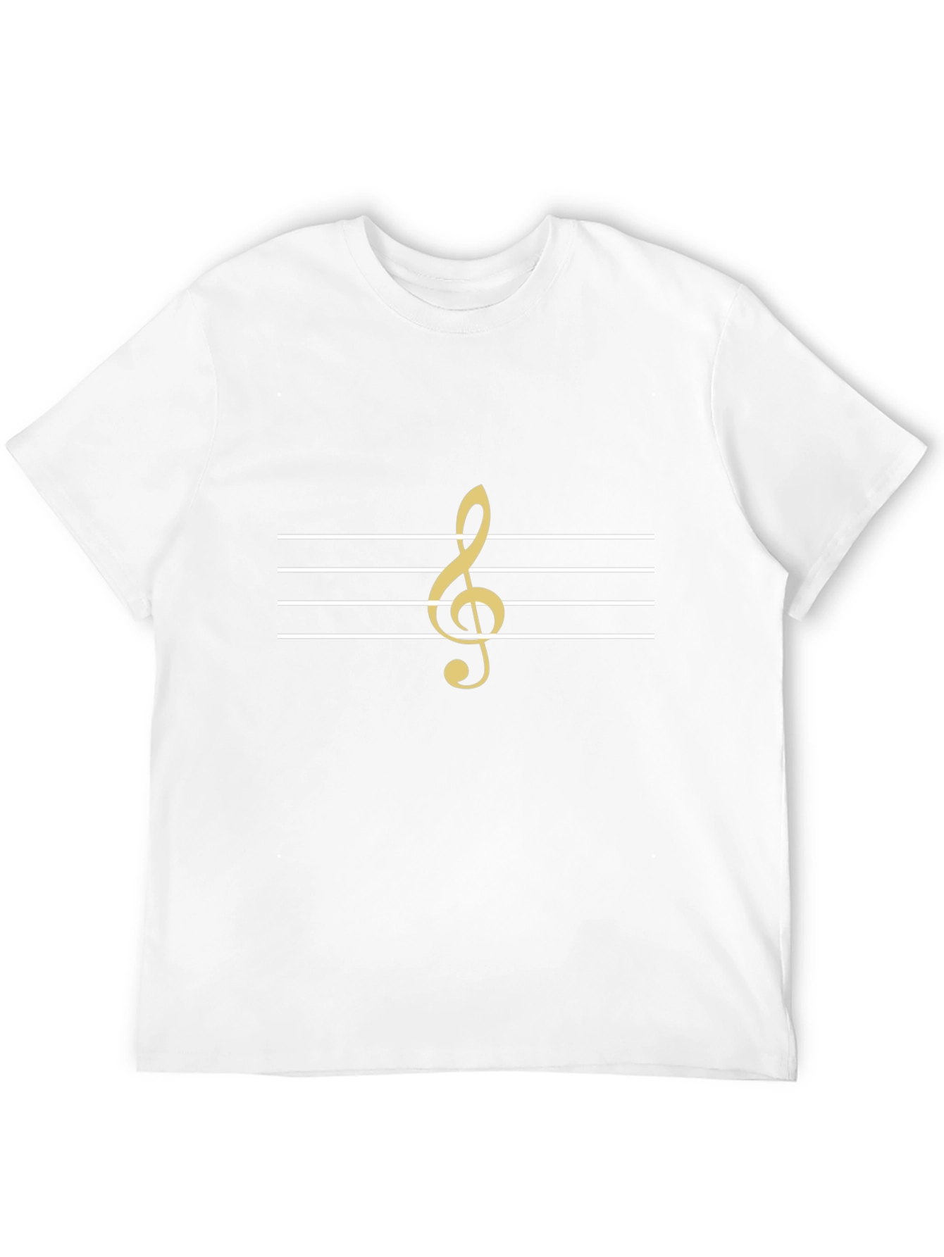 Musical Clef T-Shirt - Gold Treble Clef on Black