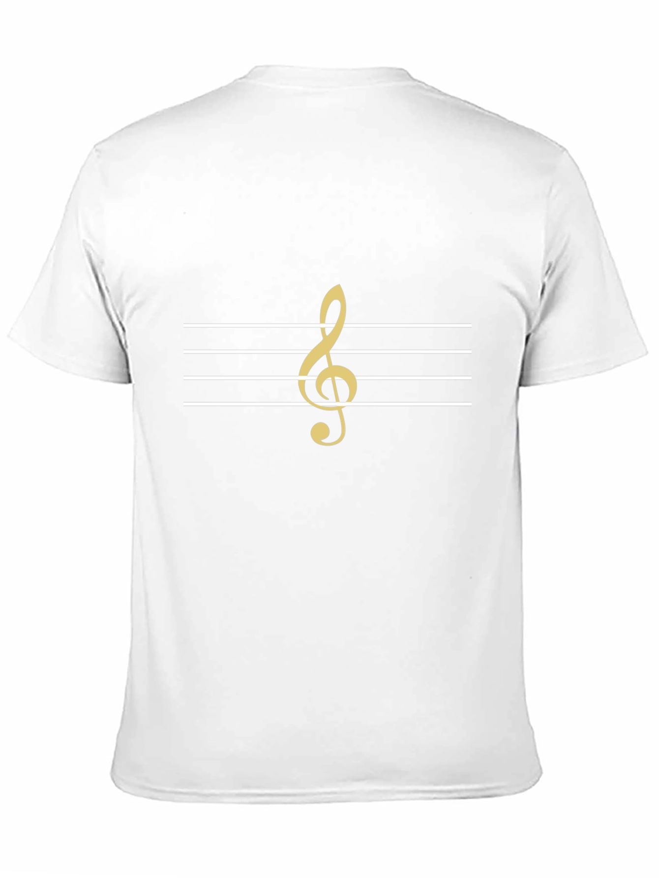 Musical Clef T-Shirt - Gold Treble Clef on Black