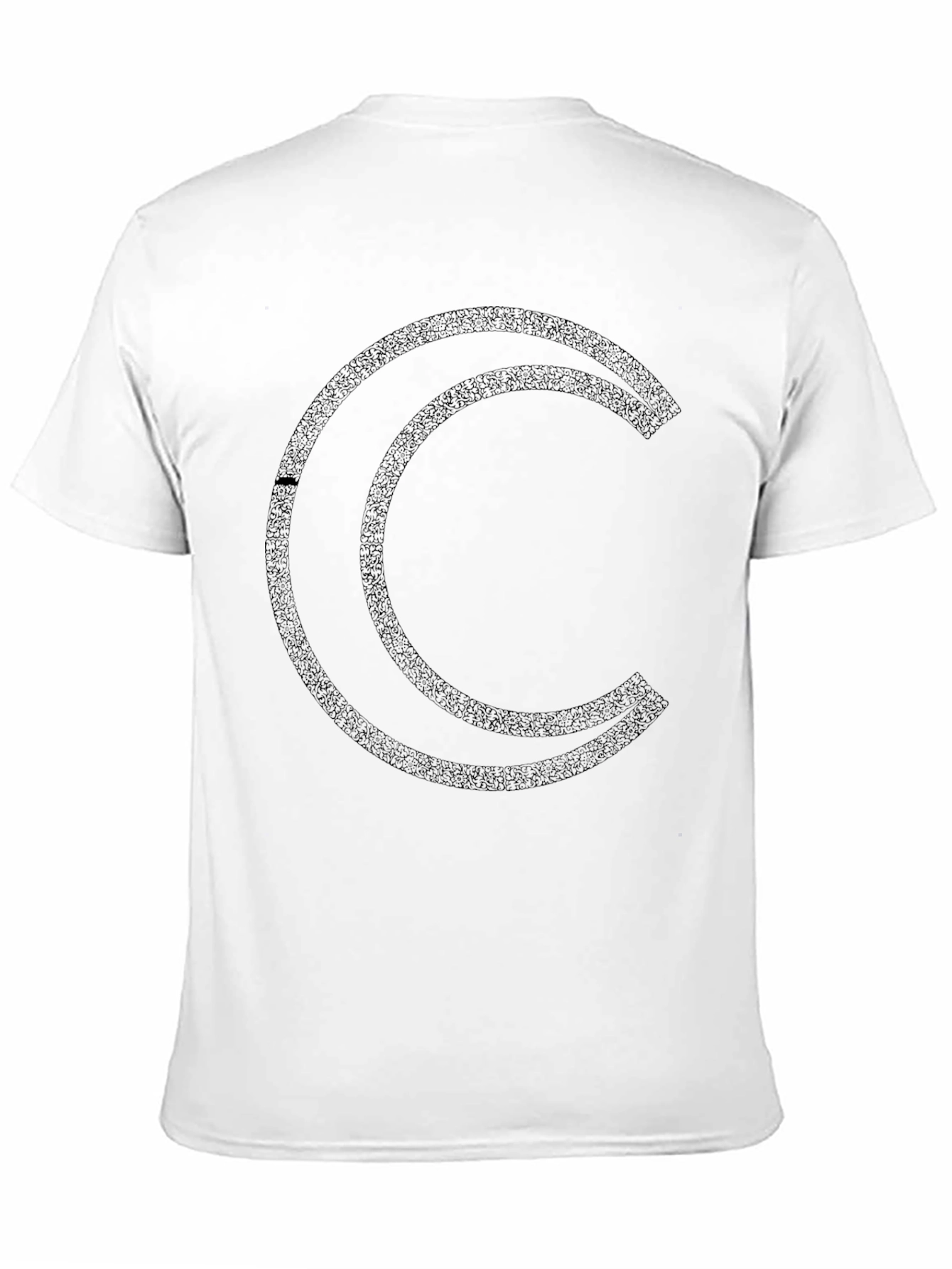 Geometric Crescent Moon Graphic Black T-Shirt
