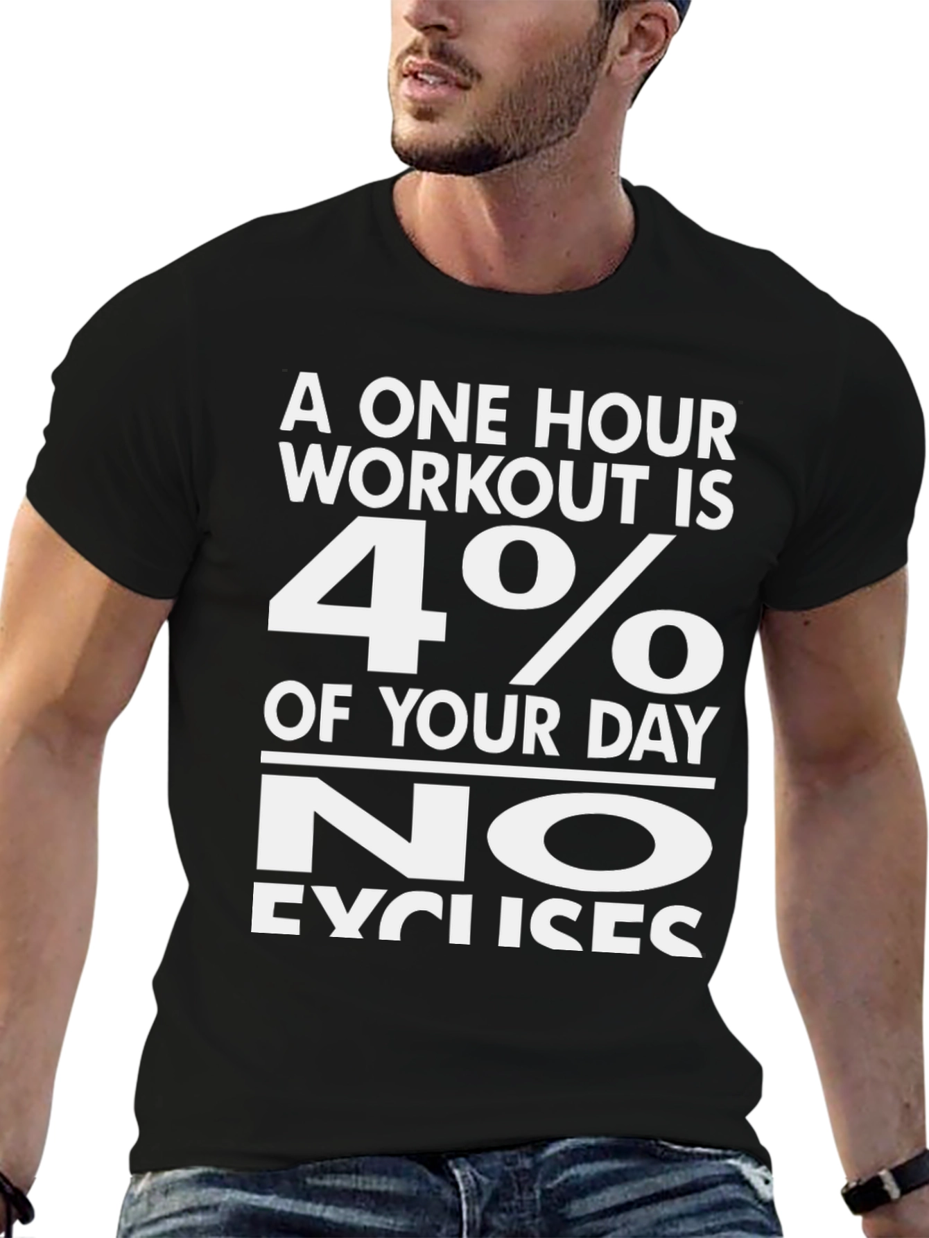 Workout Motivation T-Shirt: No Excuses Fitness Tee