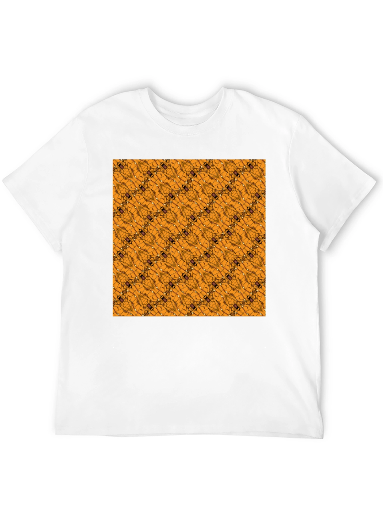 Abstract Geometric Pattern Black T-Shirt