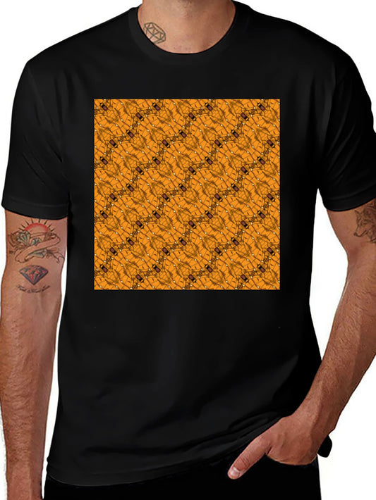Abstract Geometric Pattern Black T-Shirt